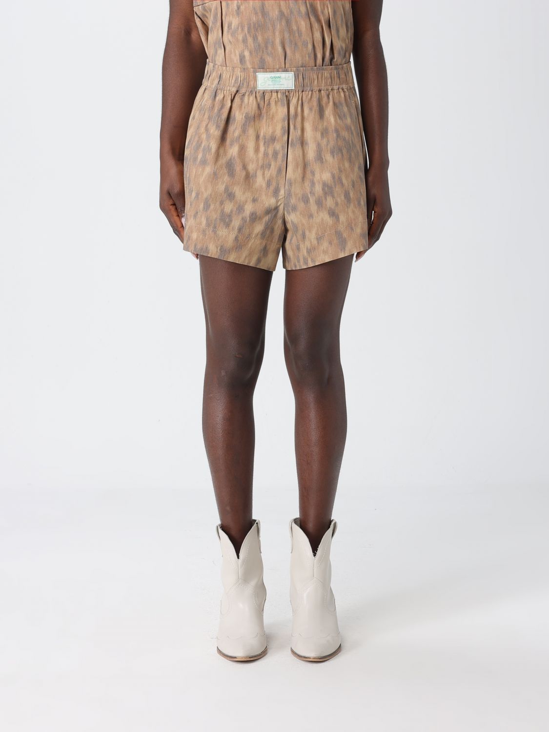 GANNI Organic Cotton Animal Print Shorts　GANNI オーガニックコットン アニマルプリント ショーツ GANNI