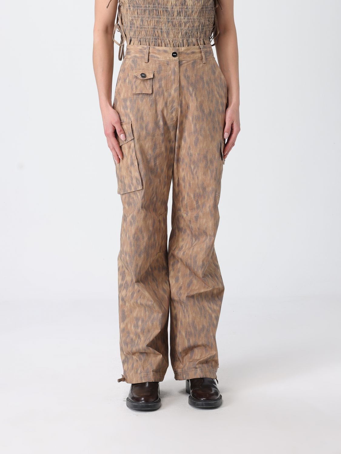 GANNI Organic Cotton Cargo Trousers with Animal Print　GANNI オーガニックコットン カーゴパンツ アニマルプリント GANNI