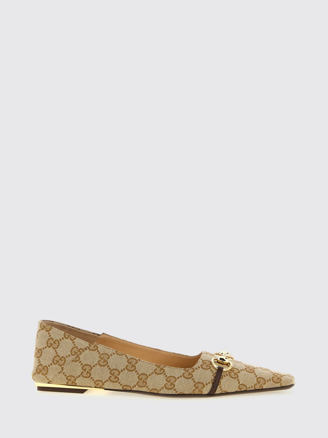 GUCCI Ballerina Vittoria in misto cotone con monogram GG jacquard