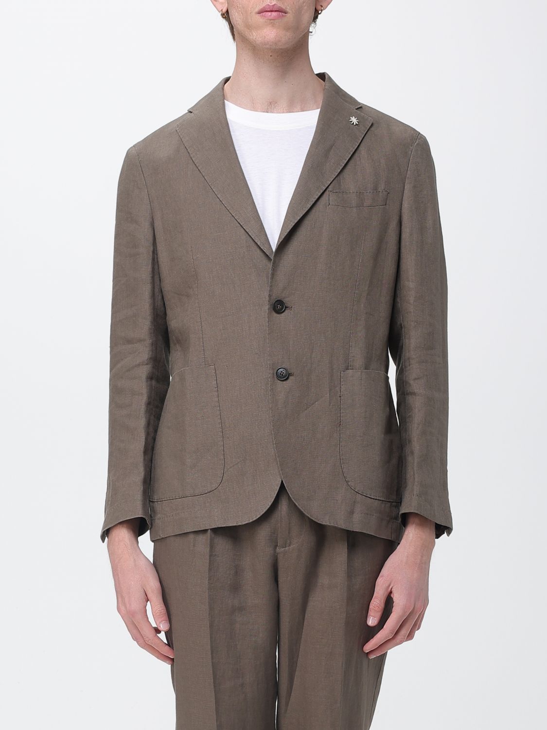 Manuel Ritz Single Breasted Linen Blazer · 54