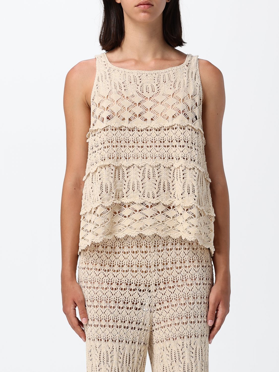 SEMICOUTURE Top Donna colore Bianco