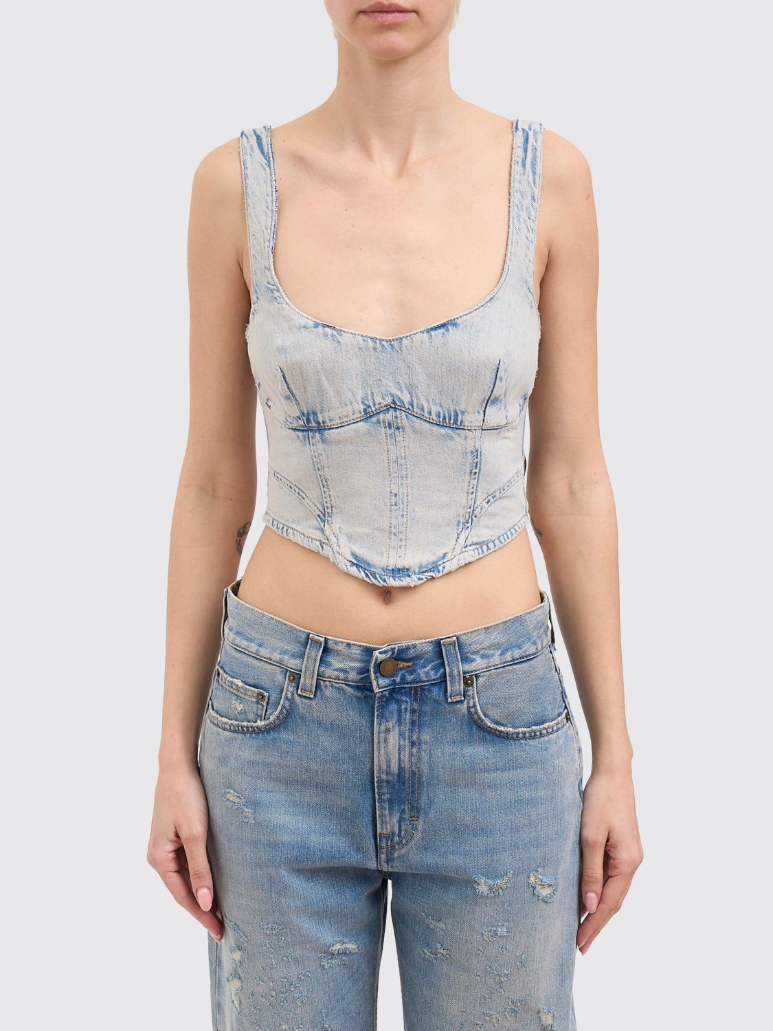 HAIKURE Bustier-Top aus Baumwolldenim