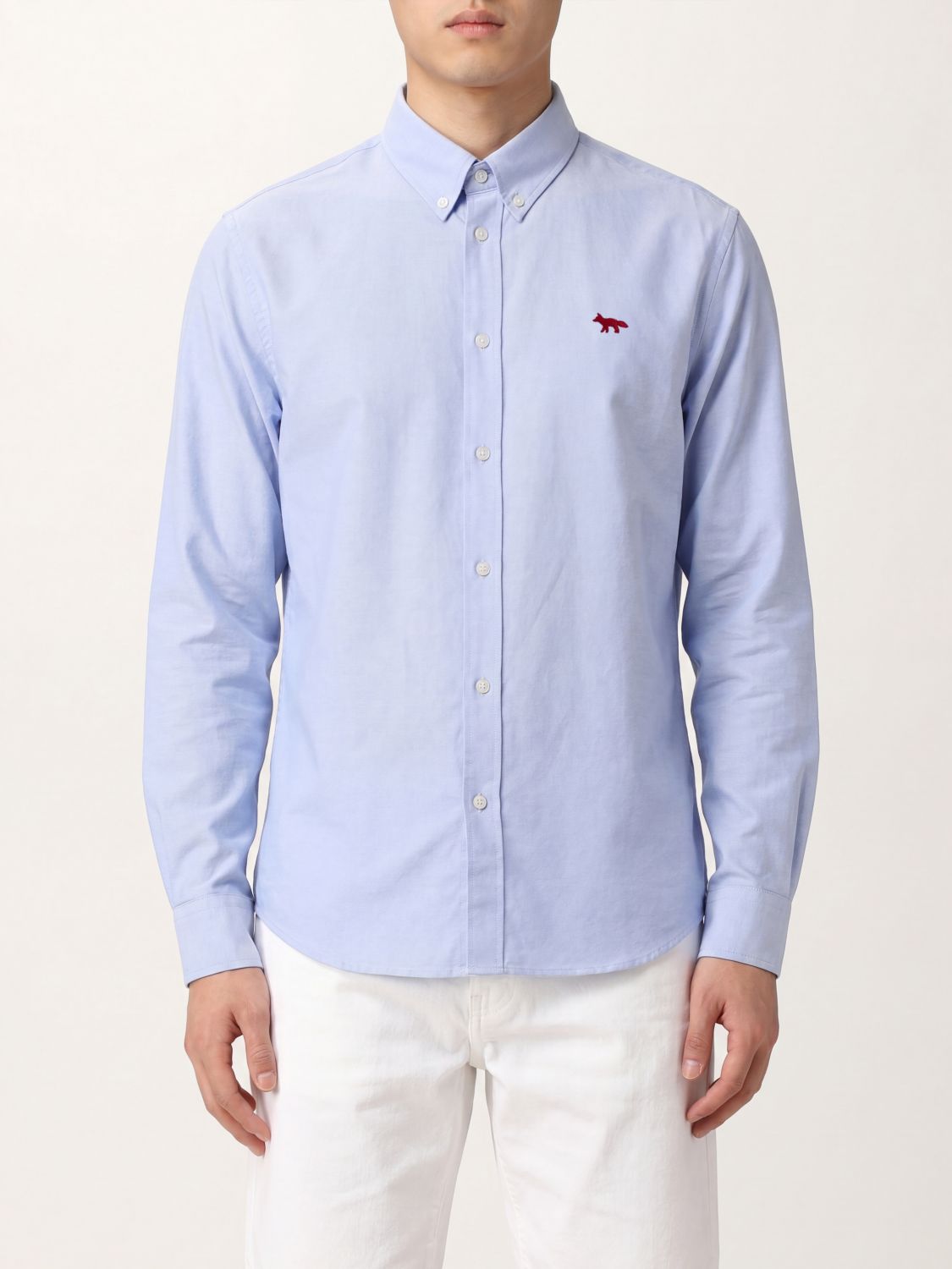 MAISON KITSUNÉ Shirt Men color Gnawed Blue
