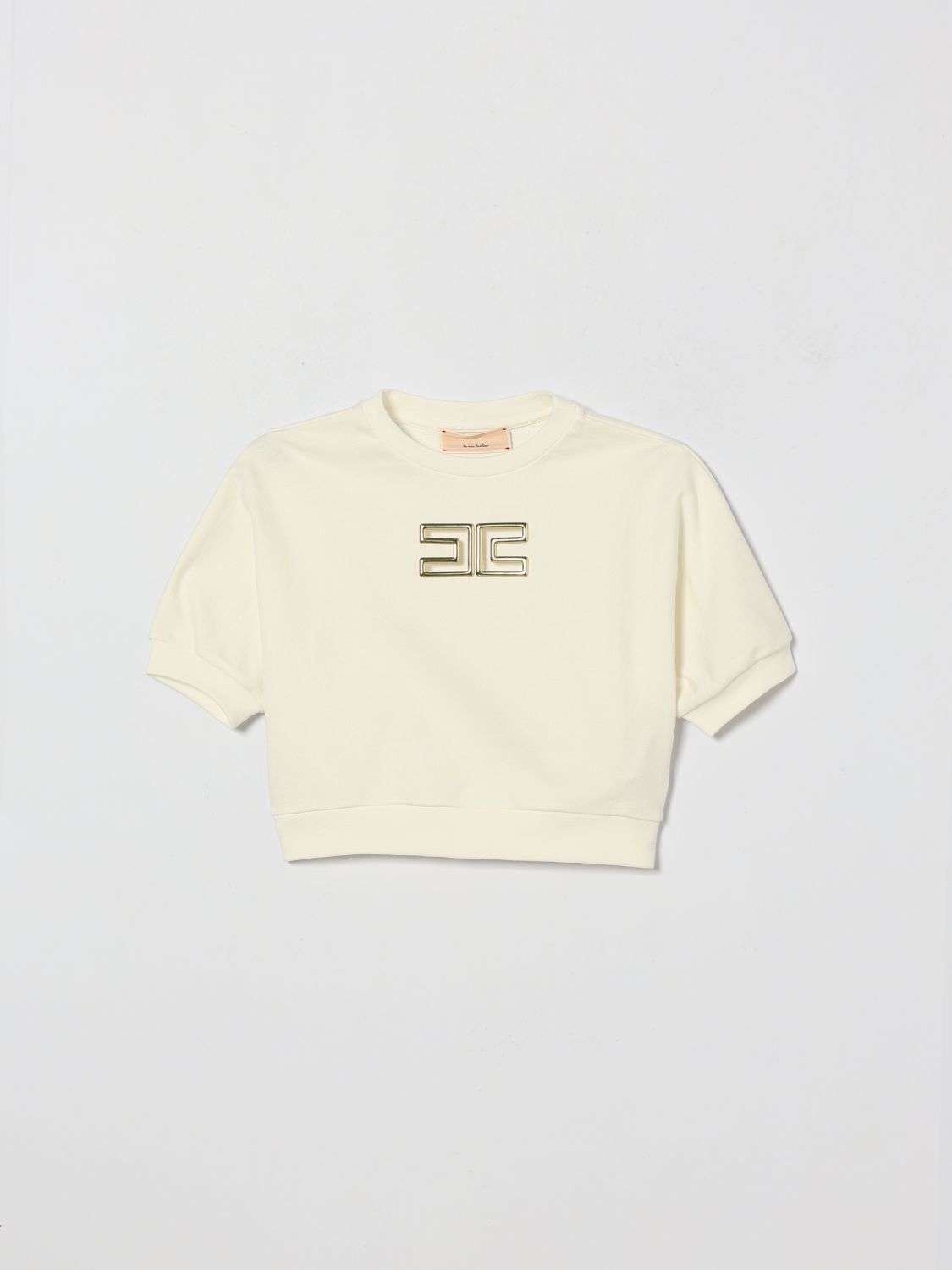 ELISABETTA FRANCHI LA MIA BAMBINA Rundhals-Sweatshirt aus Baumwolle mit Logo