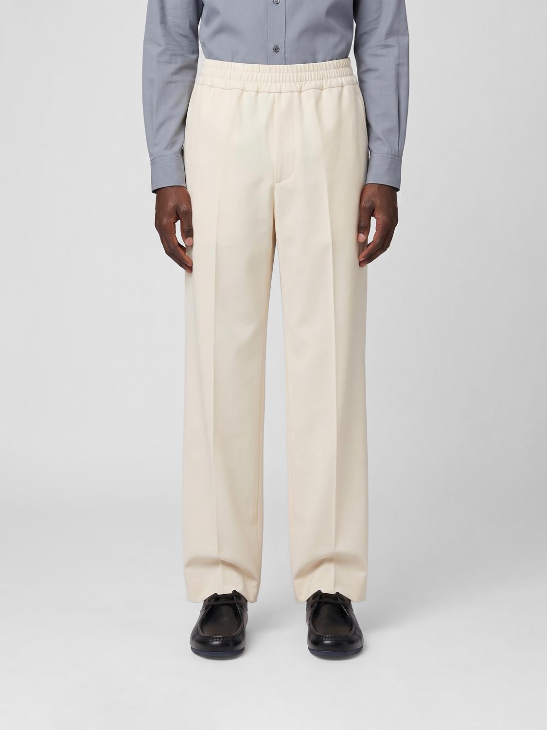 JIL SANDER Cotton Blend Stretch Wide Leg Trousers