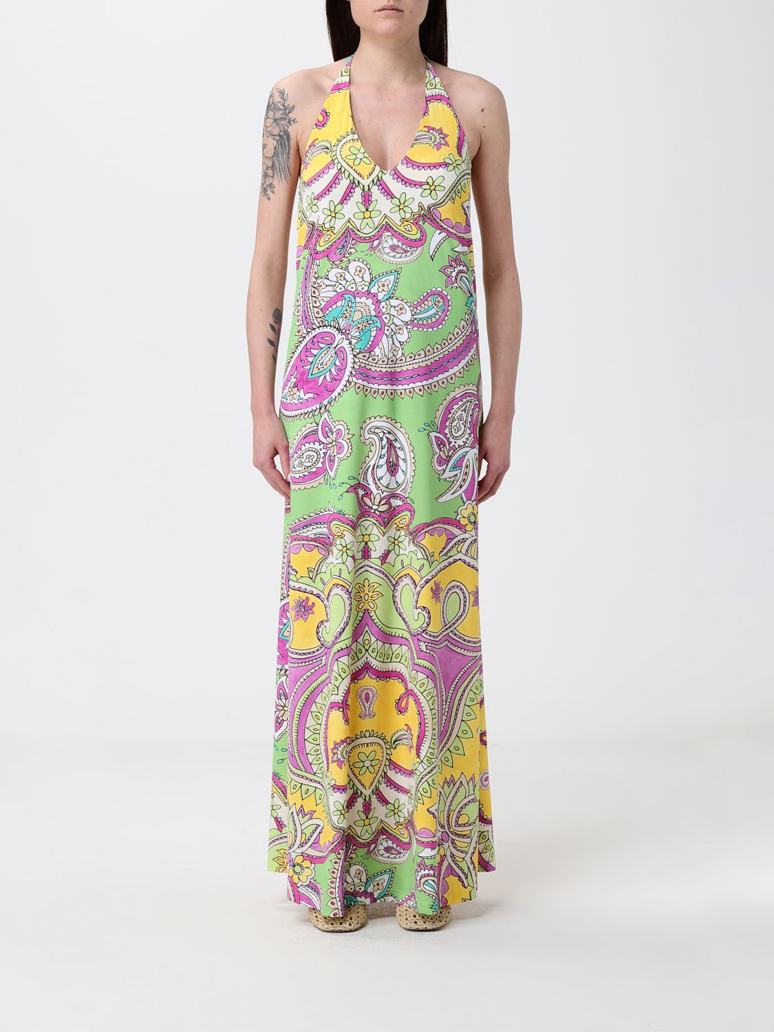 Maliparmi Jersey Dress with Lotus Print