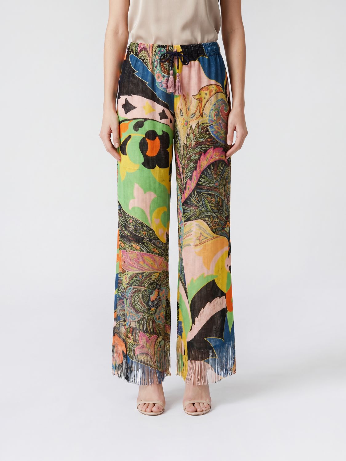 ETRO Pantaloni palazzo in viscosa stampata