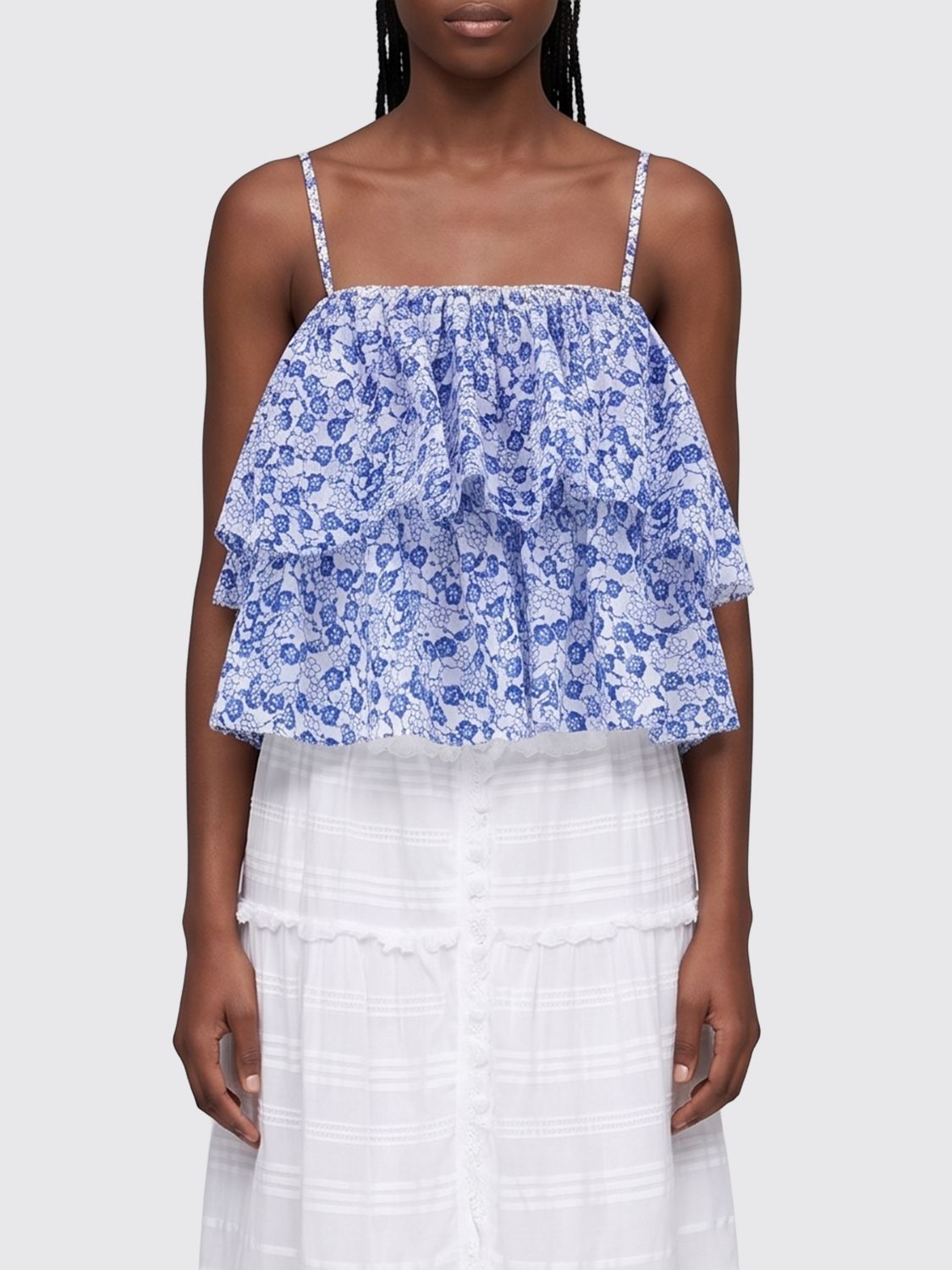 ISABEL MARANT ETOILE Floral Cotton Top　ISABEL MARANT ETOILE フローラルコットントップス ISABEL