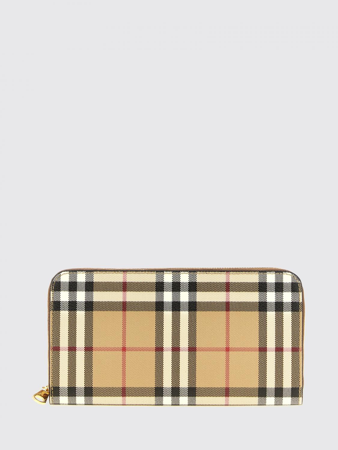 BURBERRY Portafoglio in cotone spalmato stampa Vintage Check