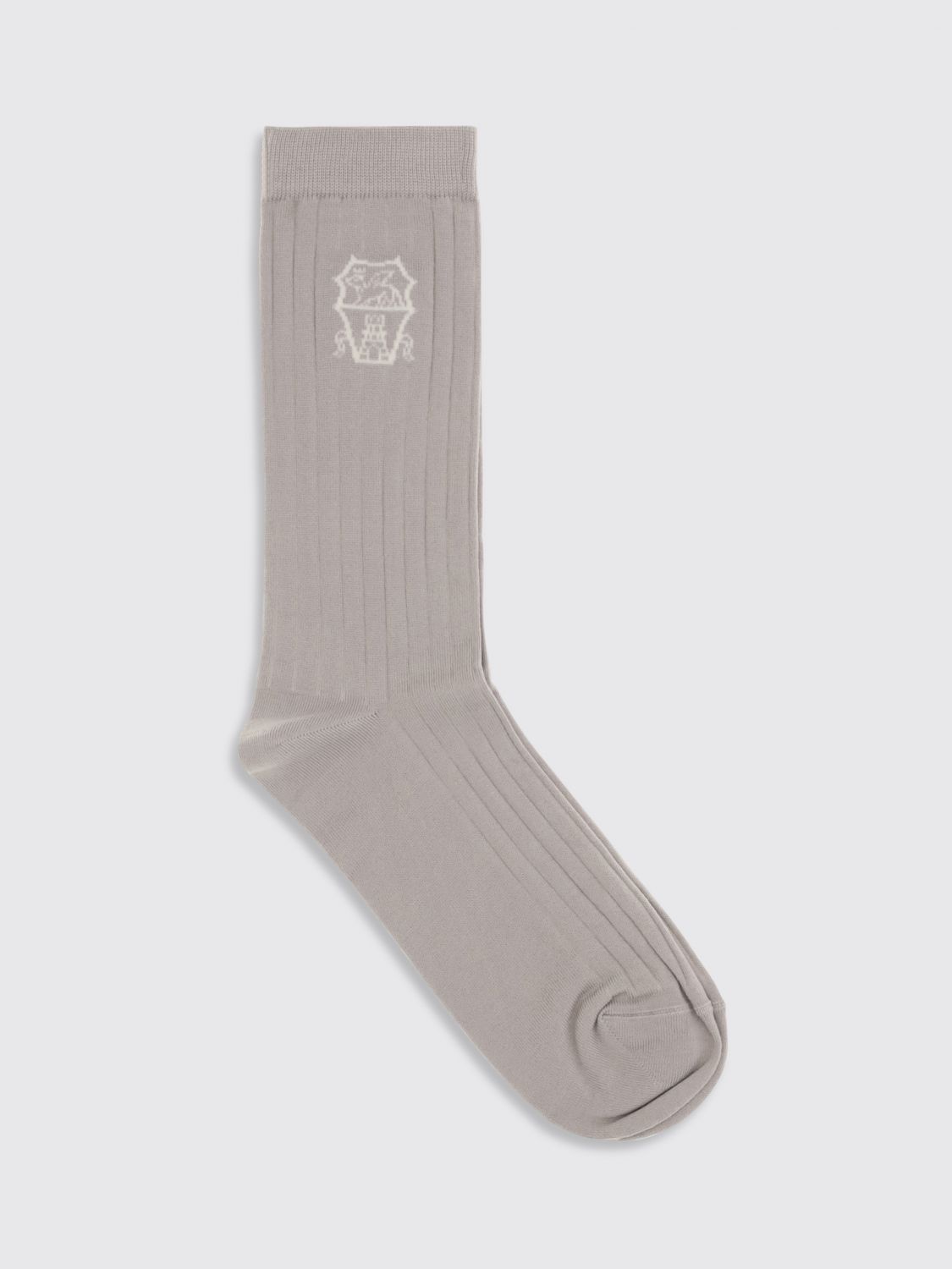 BRUNELLO CUCINELLI BRUNELLO CUCINELLI Ribbed Cotton Socks with Logo　BRUNELLO CUCINELLI ロゴ入りリブコットンソックス