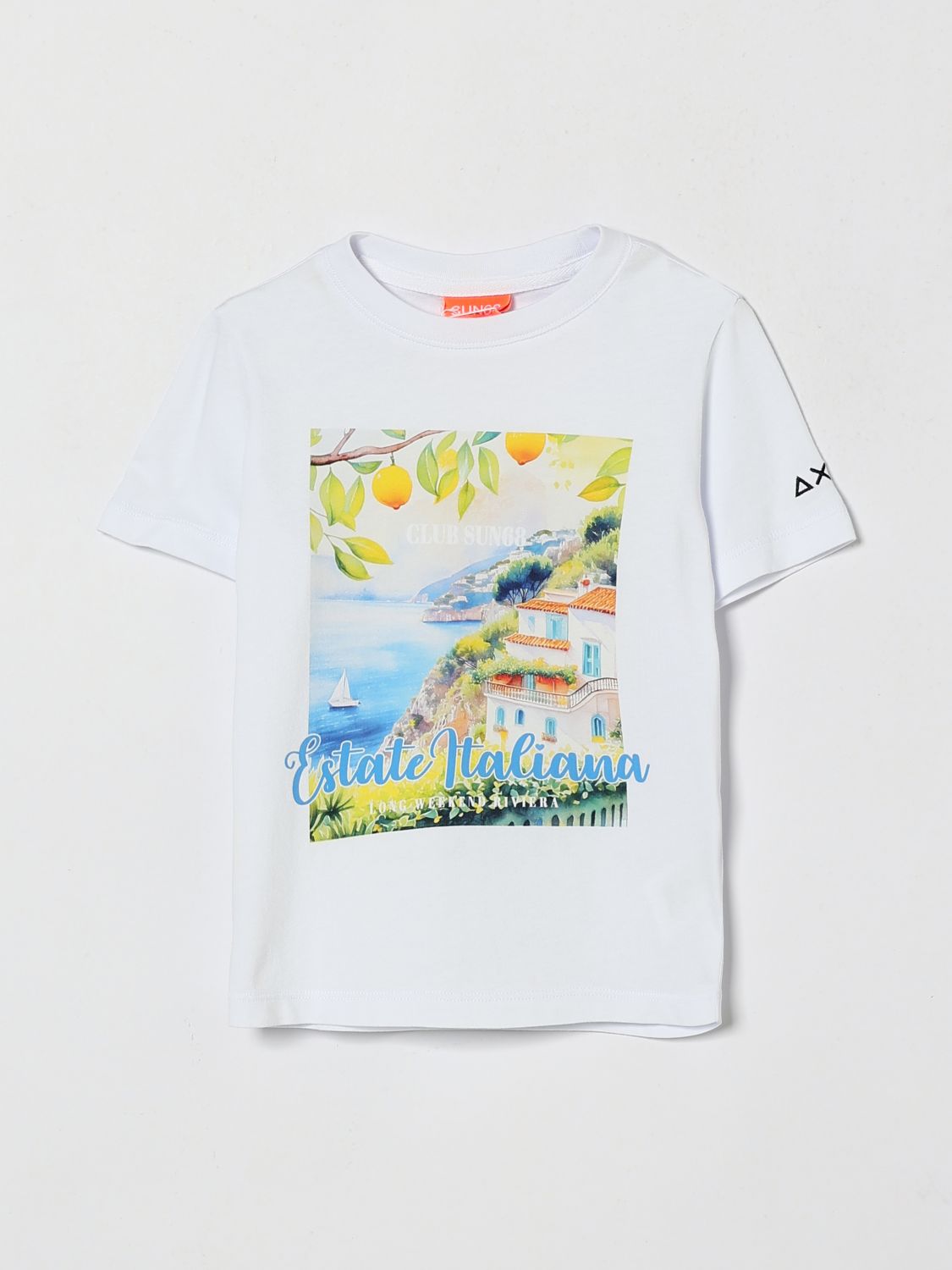 SUN68 T-shirt in cotone stampata