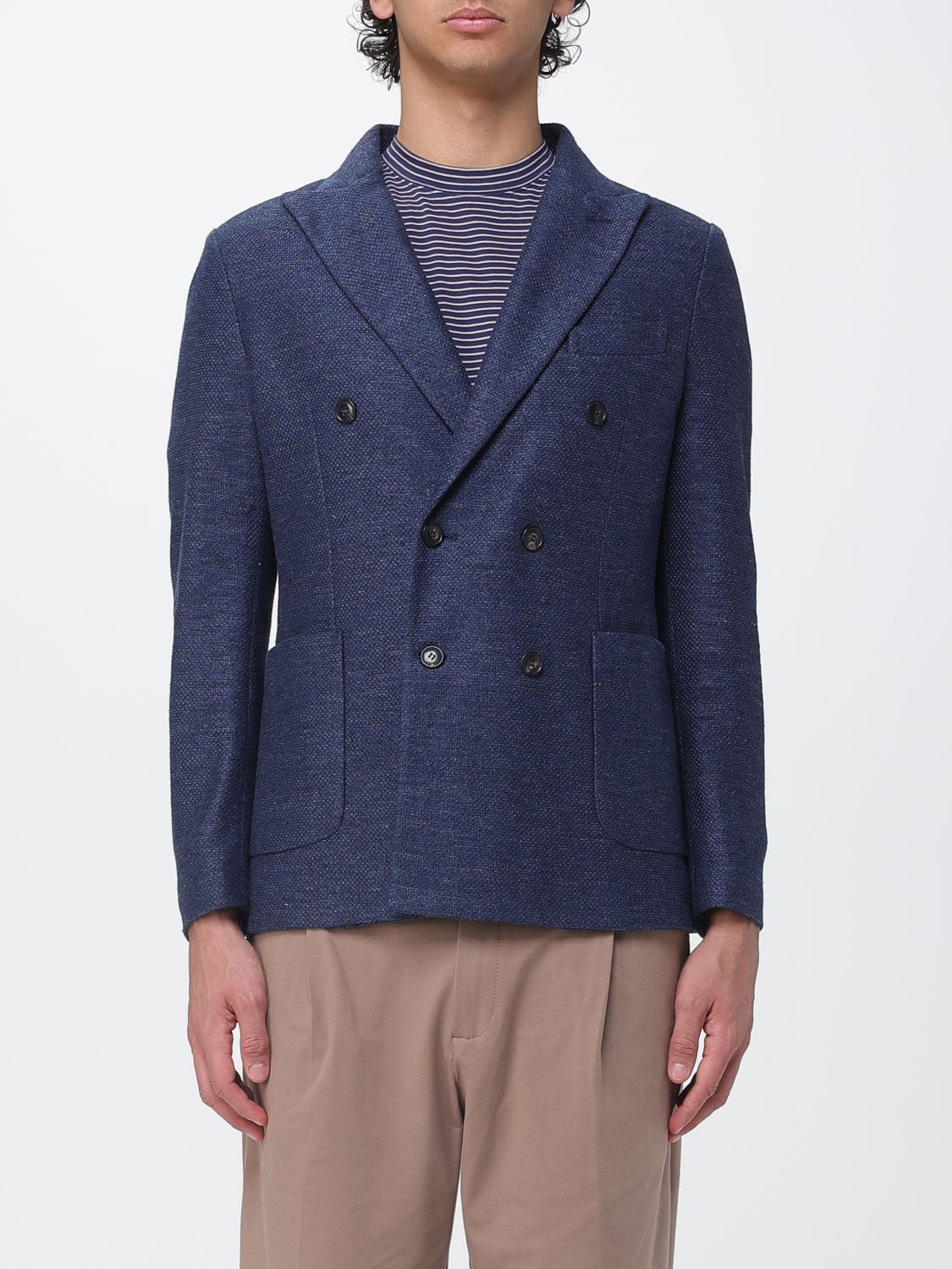 Circolo 1901 Double Breasted Linen and Cotton Blazer