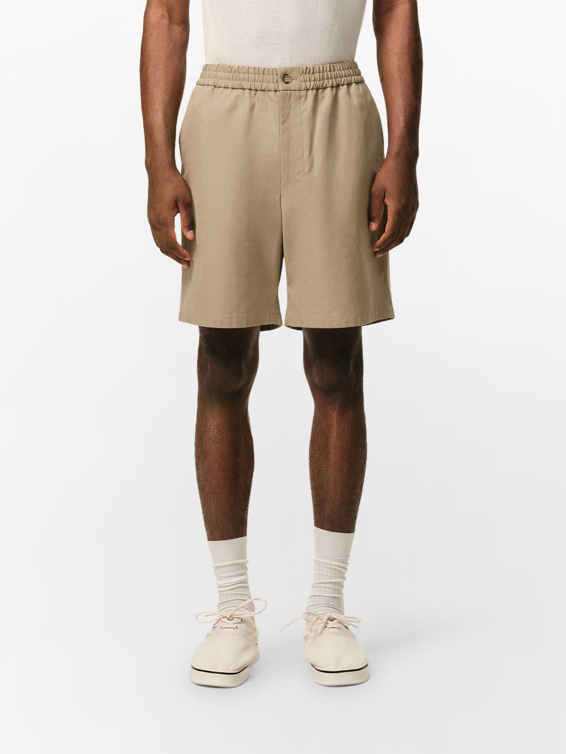 AMI PARIS Pure Cotton Athletic Shorts with Elastic Waist and Patch Pocket　AMI PARIS ピュアコットン アスレチックショーツ 伸縮性ウエストとパッチポケット付き AMI