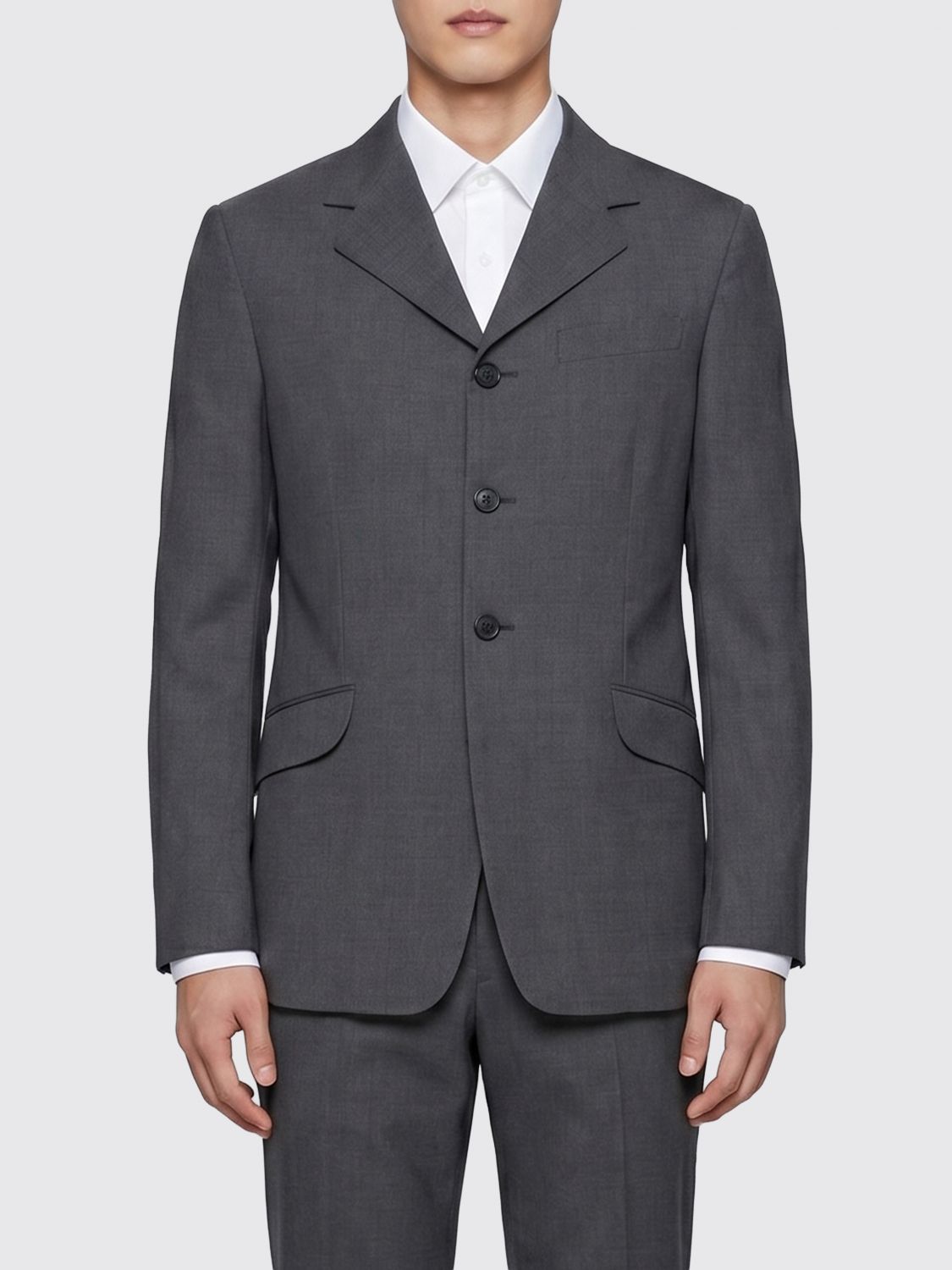 JIL SANDER Single-Breasted Pure Virgin Wool Blazer with Classic Lapels and Flap Pockets