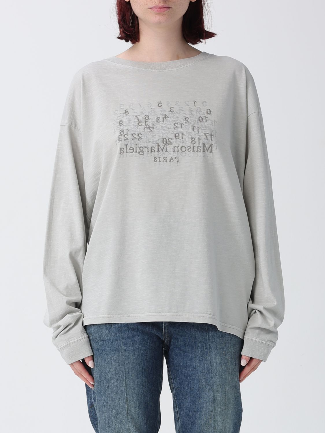 MAISON MARGIELA Langarm-T-Shirt aus Baumwolle mit Numeric-Logo