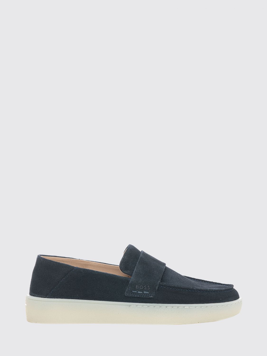 BOSS Wildleder-Loafer mit Penny-Steg und Gummisohle