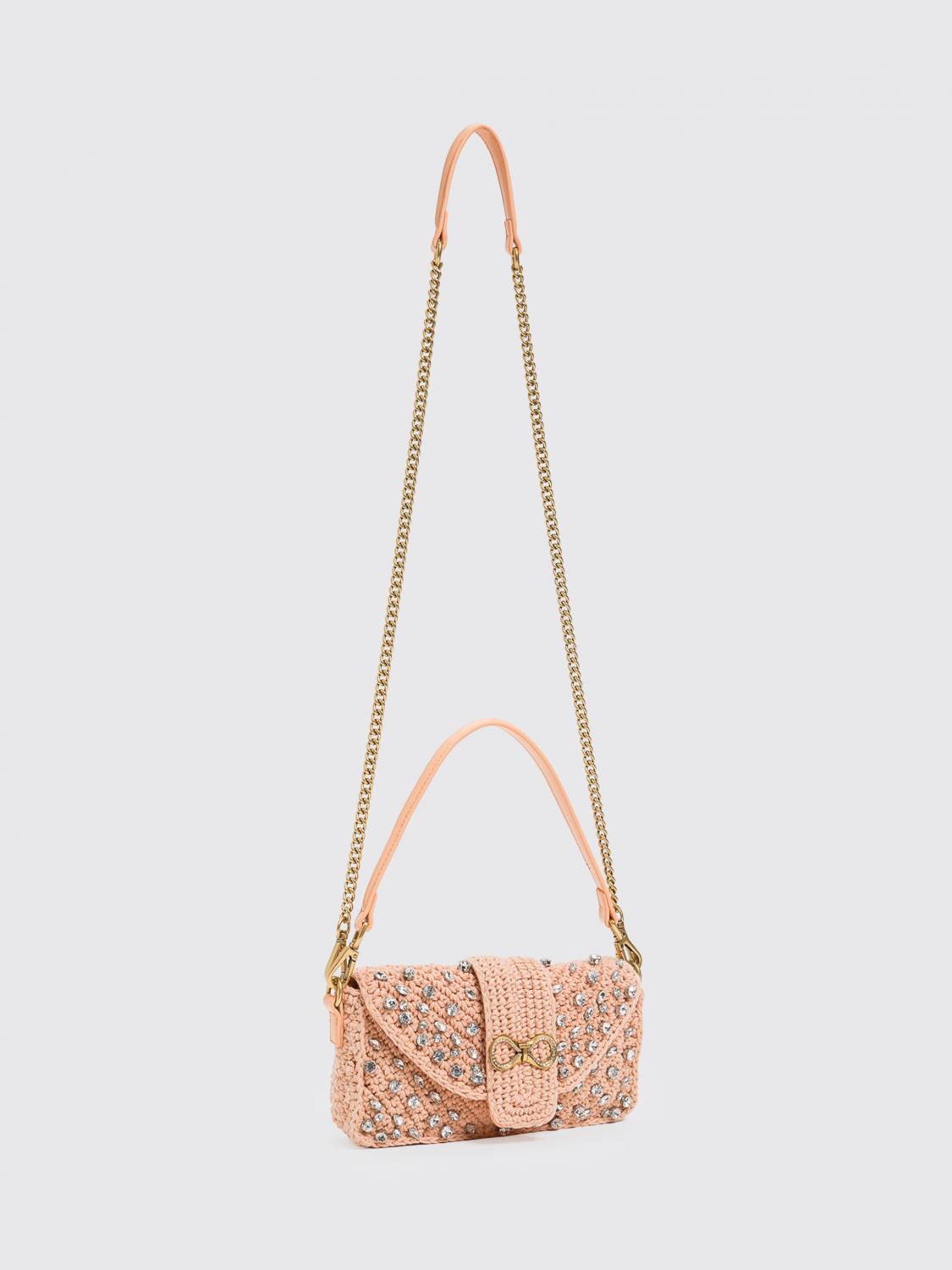 Twinset Borsa in cotone crochet con strass