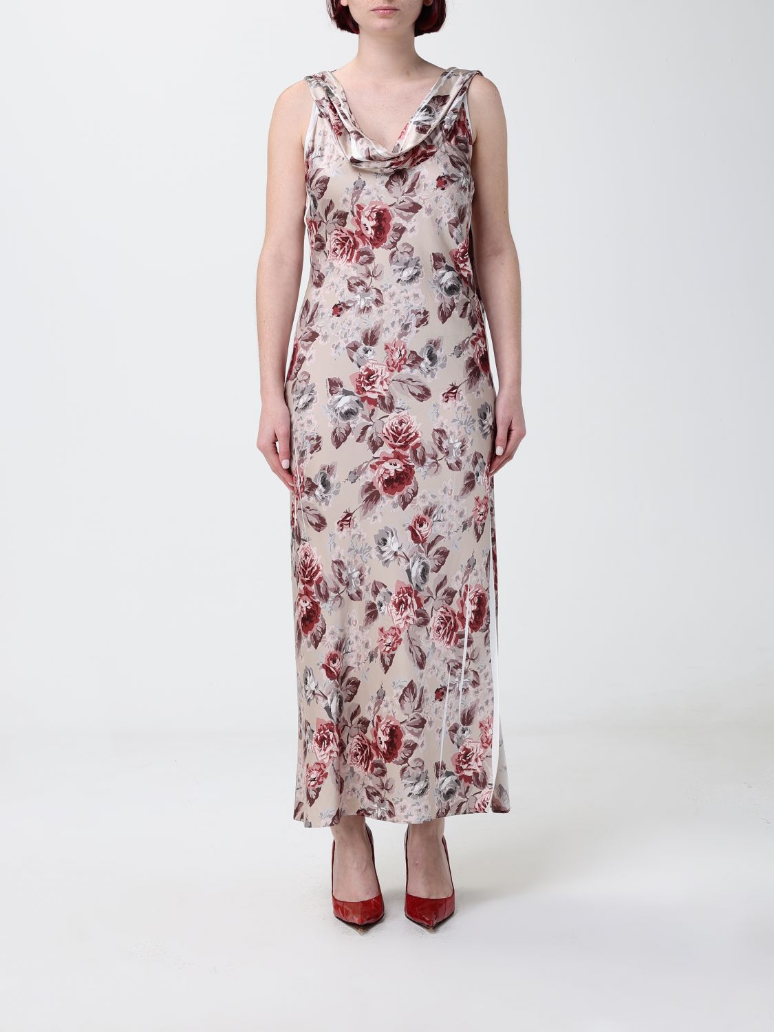 Acne Studios ACNE STUDIOS Floral Print Off-the-Shoulder Midi Sheath Dress　ACNE STUDIOS フローラル プリント オフショルダー ミディ シース ドレス