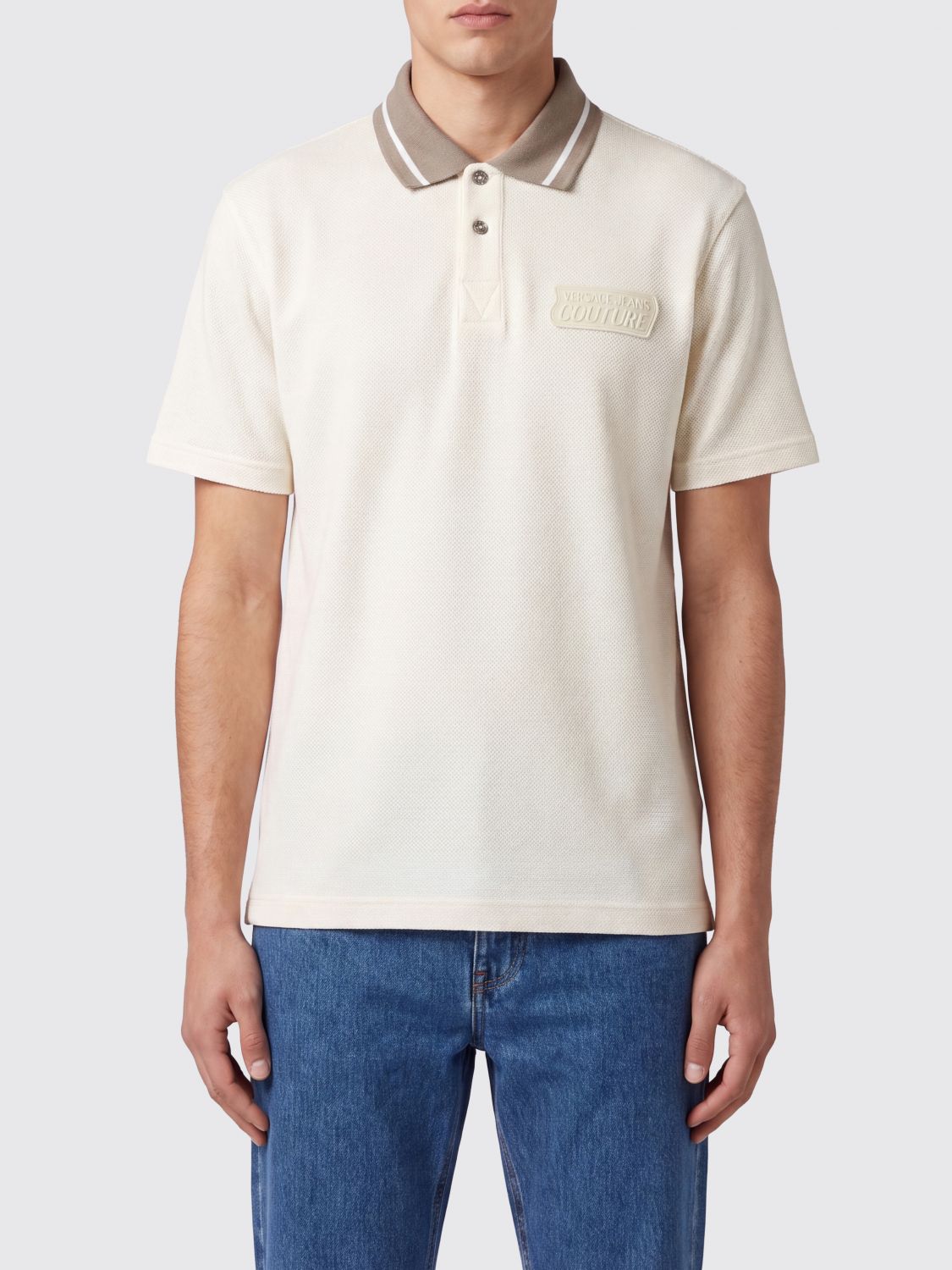 VERSACE JEANS COUTURE Polo Shirt Men color Blue