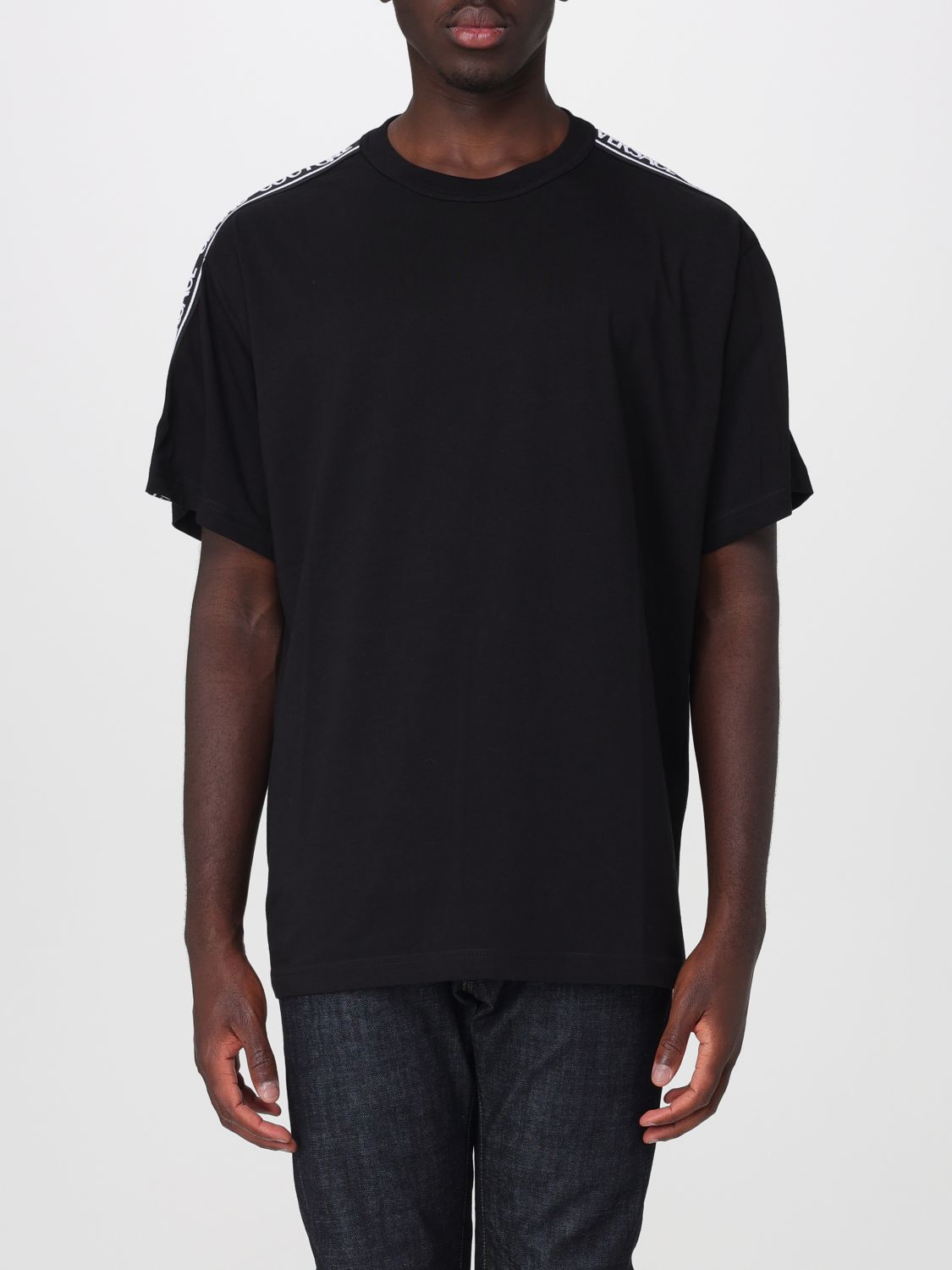 VERSACE JEANS COUTURE T-shirt in cotone con logo jacquard