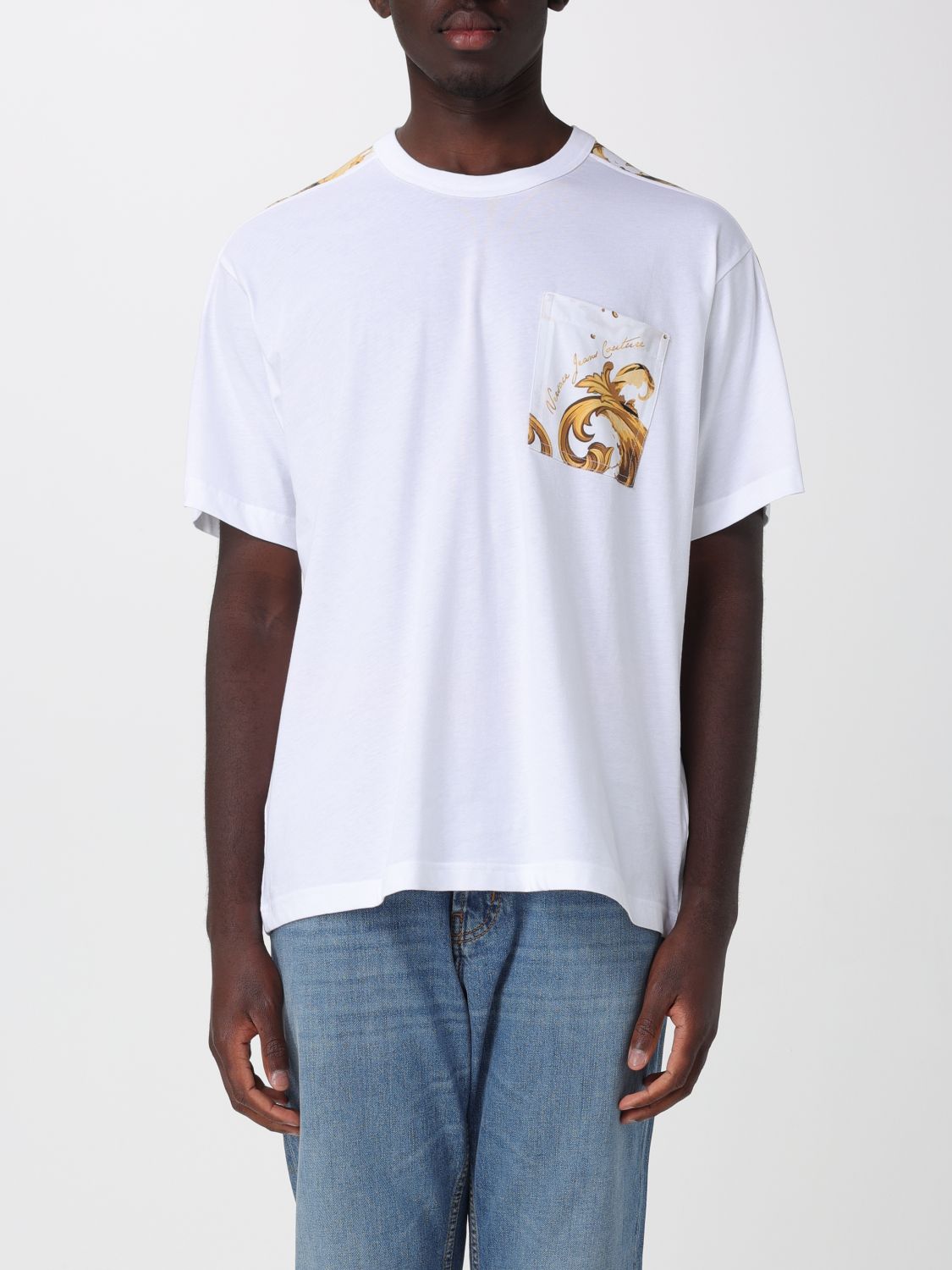 VERSACE JEANS COUTURE T-shirt in cotone con stampa barocca