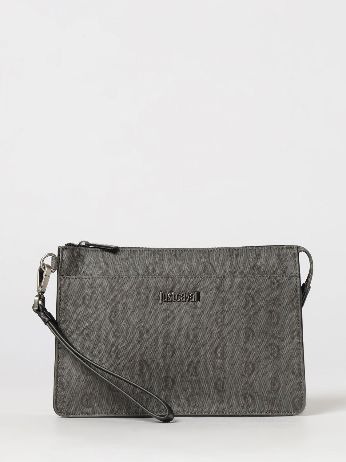 JUST CAVALLI Pouch in poliestere con logo stampato