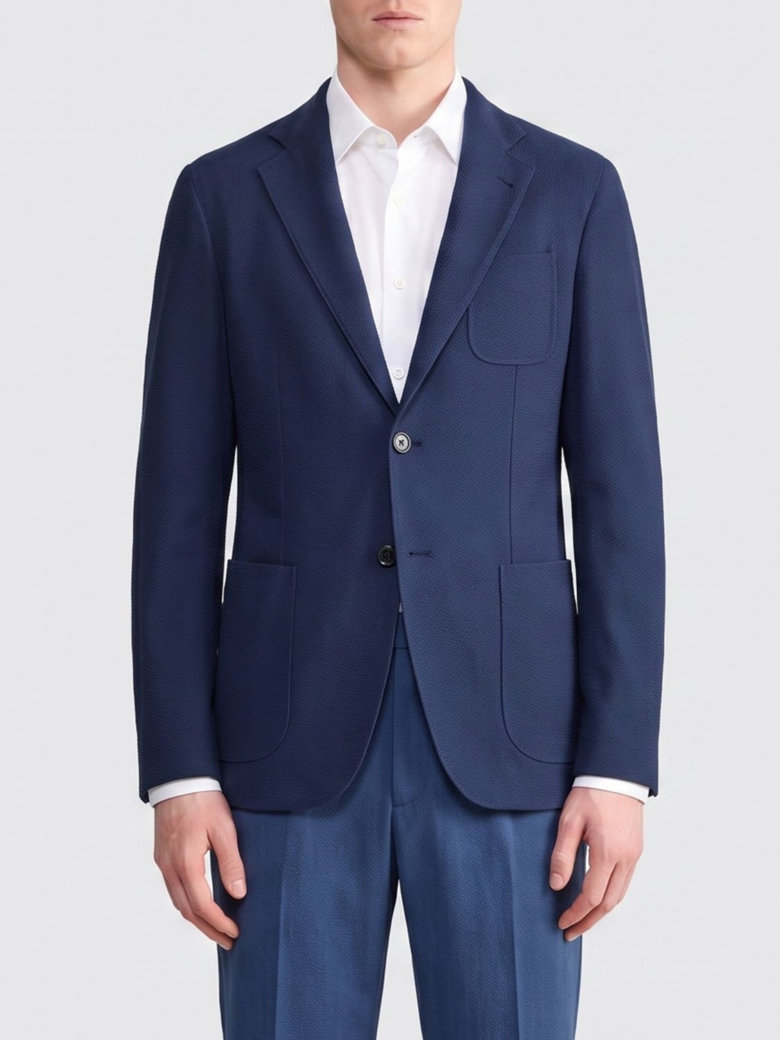 GIORGIO ARMANI Blazer monopetto in lana vergine stretch