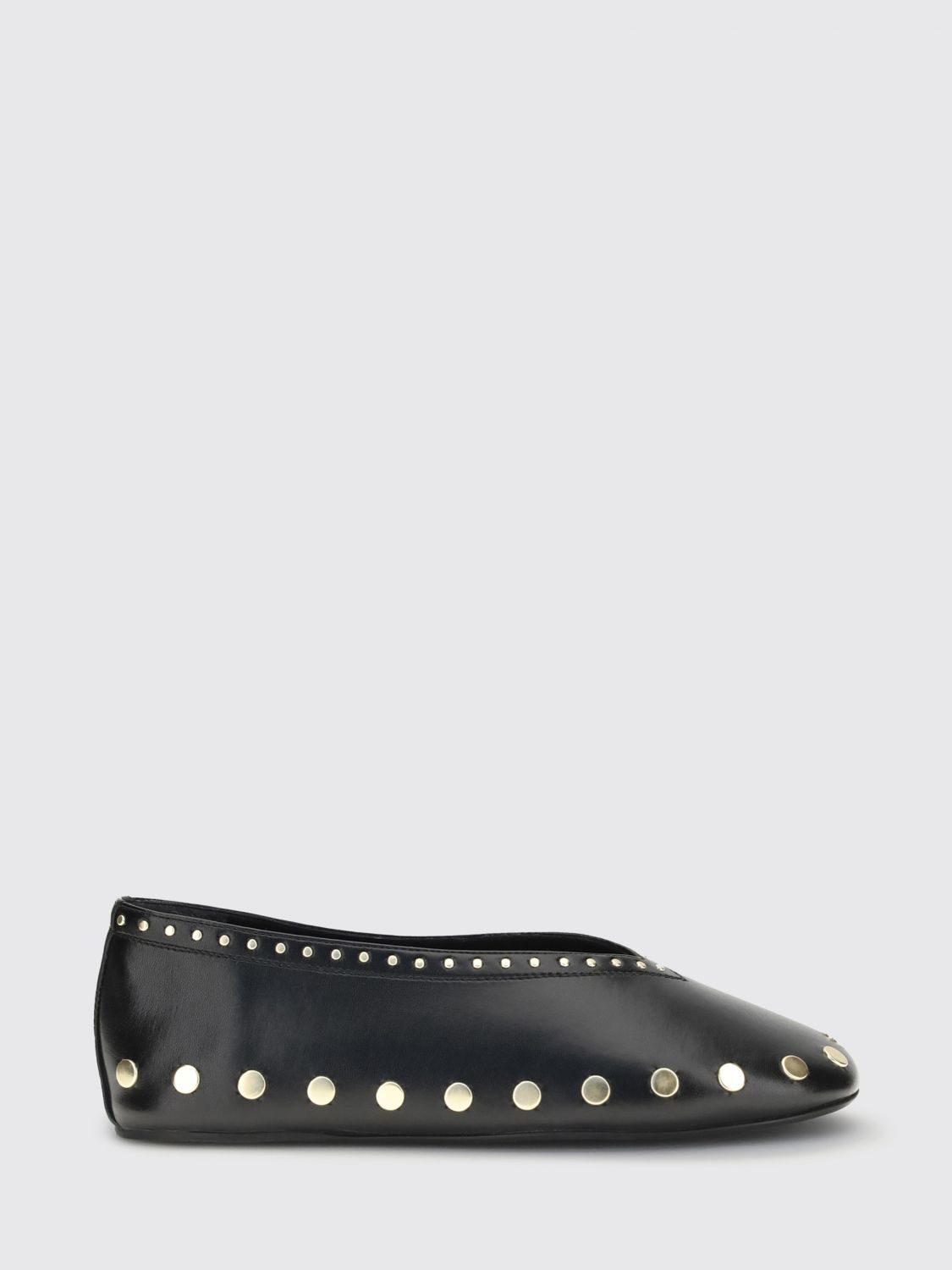 GANNI Jenny Studded Polyurethane Blend Ballerina　GANNI ジェニー スタッズ ポリウレタン ブレンド バレリーナ GANNI