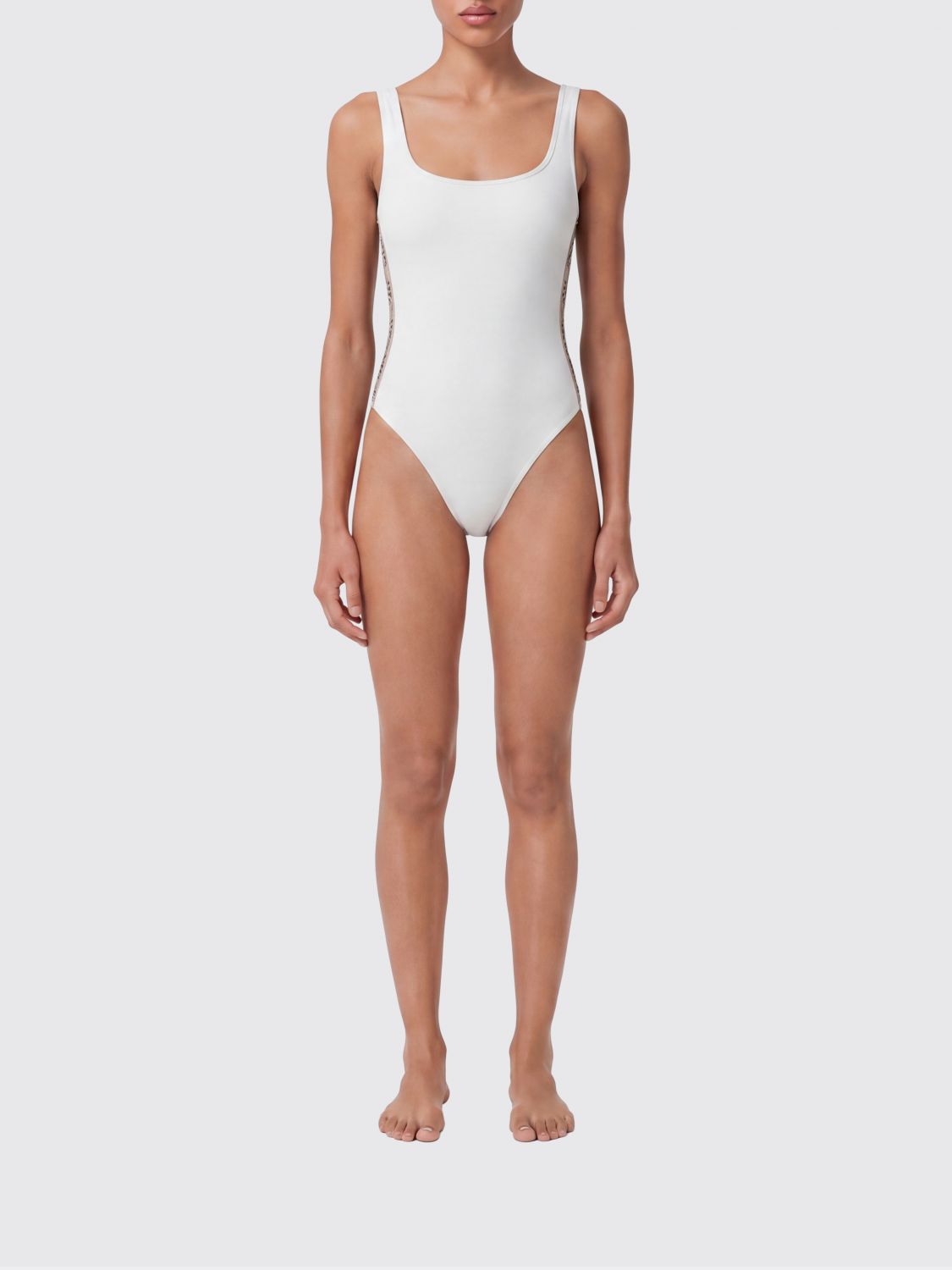 Burberry BURBERRY Slim Fit One-Piece Swimsuit with Contrast Trim and Square Neck　BURBERRY コントラストトリムとスクエアネックのスリムフィットワンピース水着