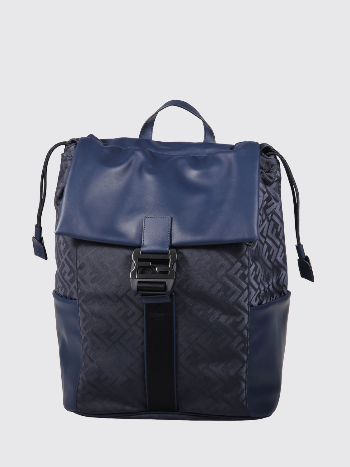 FENDI Zaino Flux in pelle e nylon con monogram FF jacquard