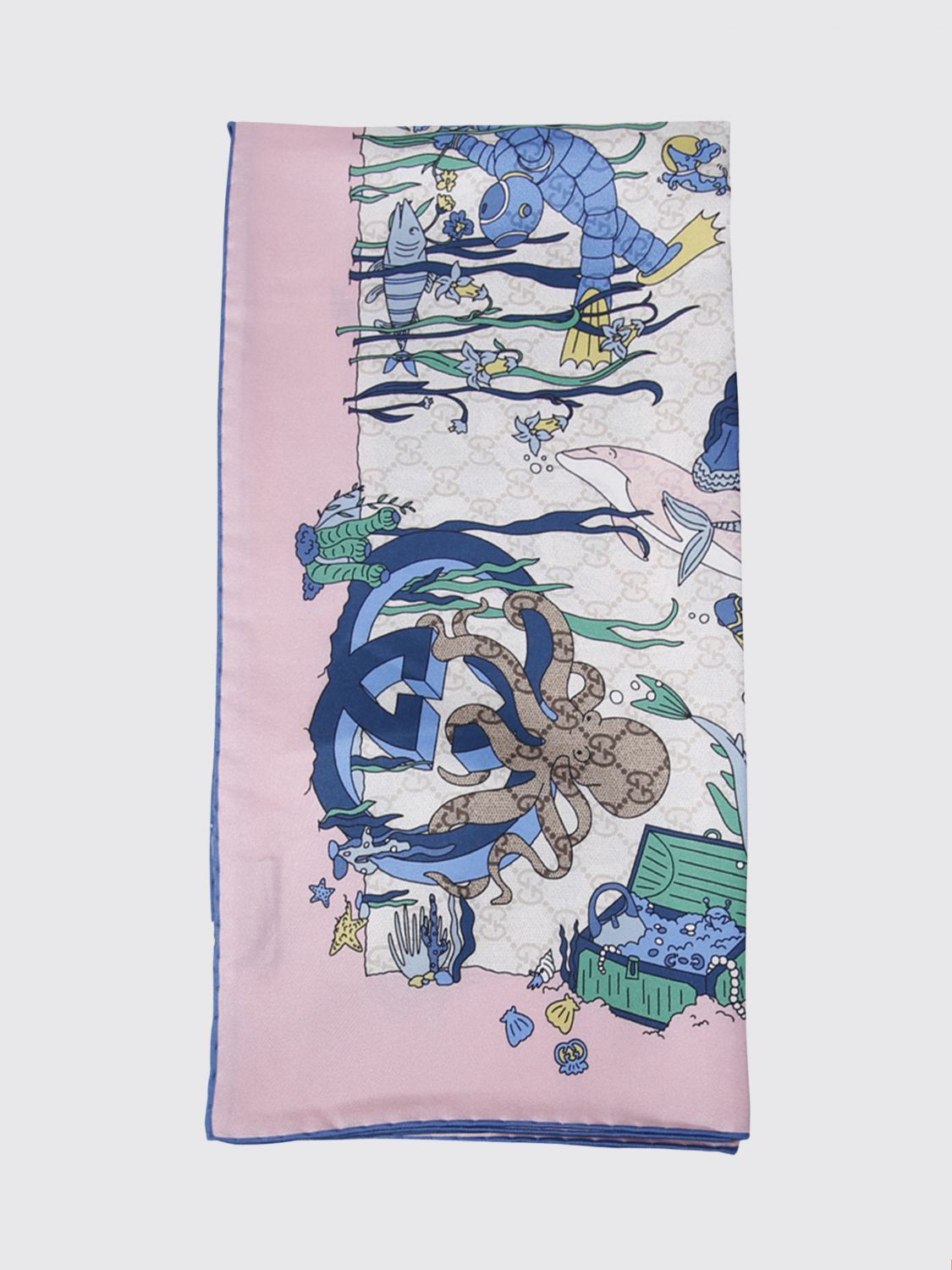 GUCCI Foulard in twill di seta stampata
