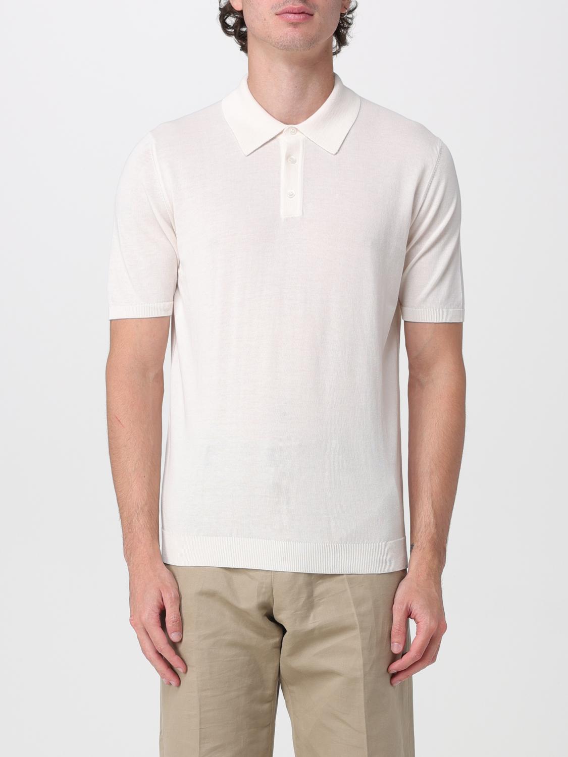 ROBERTO COLLINA Kurzärmeliges Baumwoll-Poloshirt mit Drei-Knopf-Leiste
