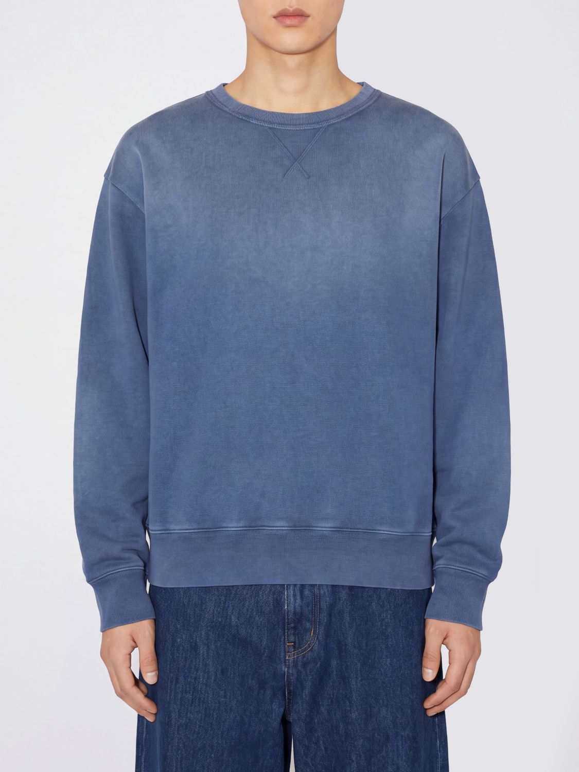 Acne Studios Fema Cotton-jersey Sweatshirt In Blue