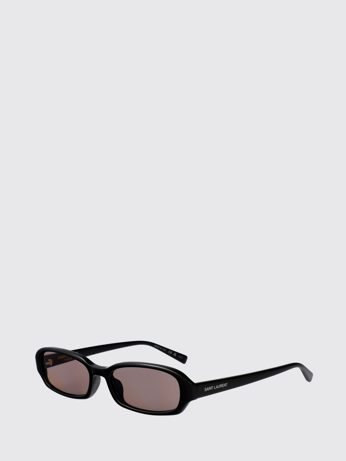 SAINT LAURENT Rectangular Sunglasses in Tortoiseshell Acetate with Logo　SAINT LAURENT ロゴ入りレクタングル サングラス (べっ甲アセテート) SAINT