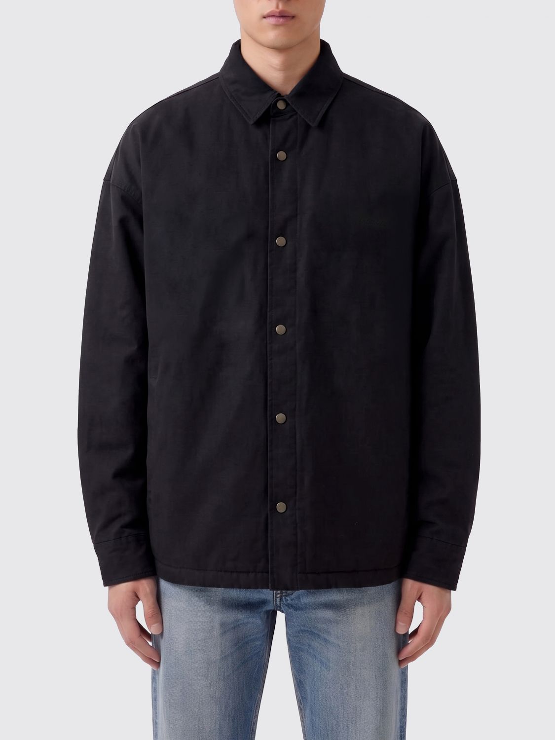 FEAR OF GOD ESSENTIALS Relaxed Fit Cotton Shirt Jacket with French Collar　FEAR OF GOD ESSENTIALS リラックスフィット コットン シャツジャケット フレンチカラー FEAR