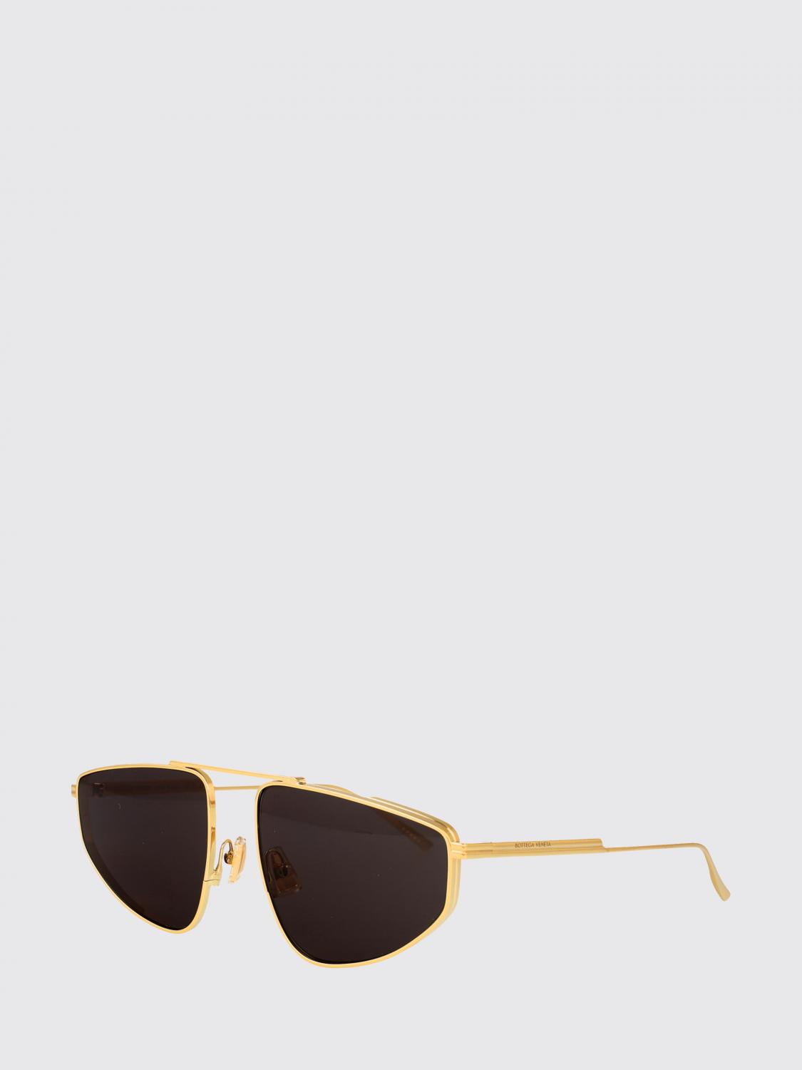 BOTTEGA VENETA Flared Aviator Sunglasses in Metal with Engraved Logo　BOTTEGA VENETA フレア アビエーター サングラス メタル 刻印ロゴ入り BOTTEGA