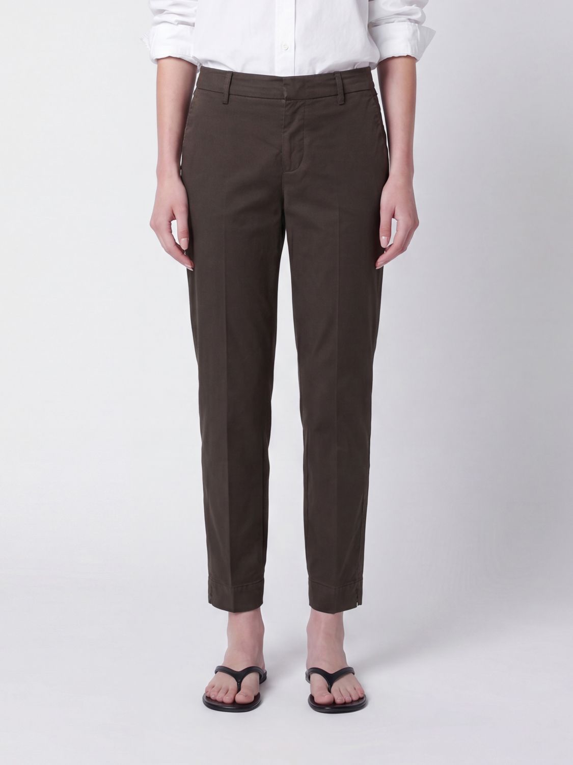 PT TORINO High-Waisted Skinny Trousers in Stretch Cotton with Welt Pockets