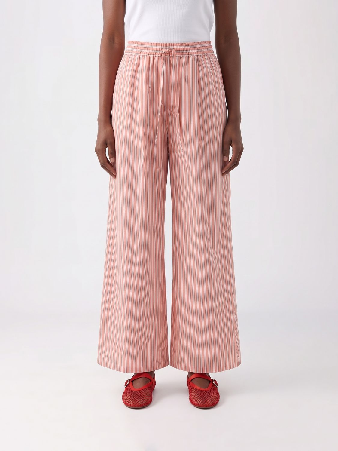 DOLCE & GABBANA Striped Wide-Leg Silk-Blend Jogging Trousers