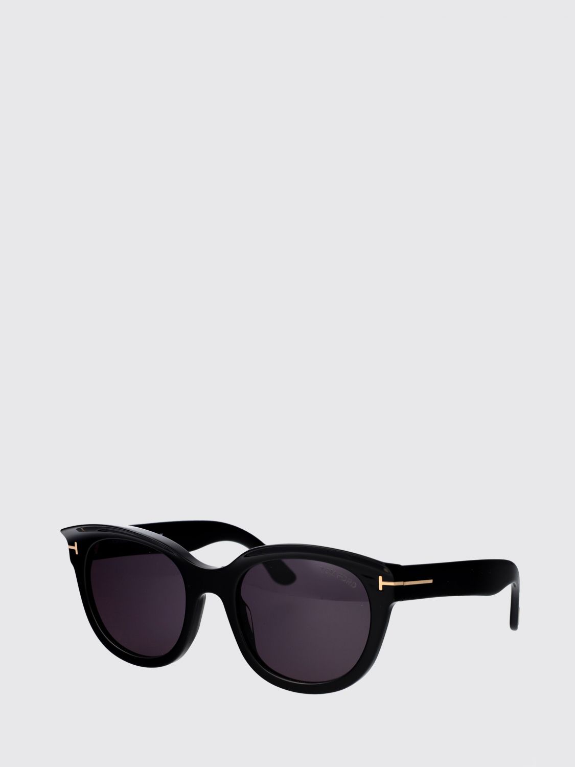 TOM FORD Rounded Cat-Eye Sunglasses in Black Acetate　TOM FORD ラウンド キャットアイ サングラス (ブラック アセテート) TOM