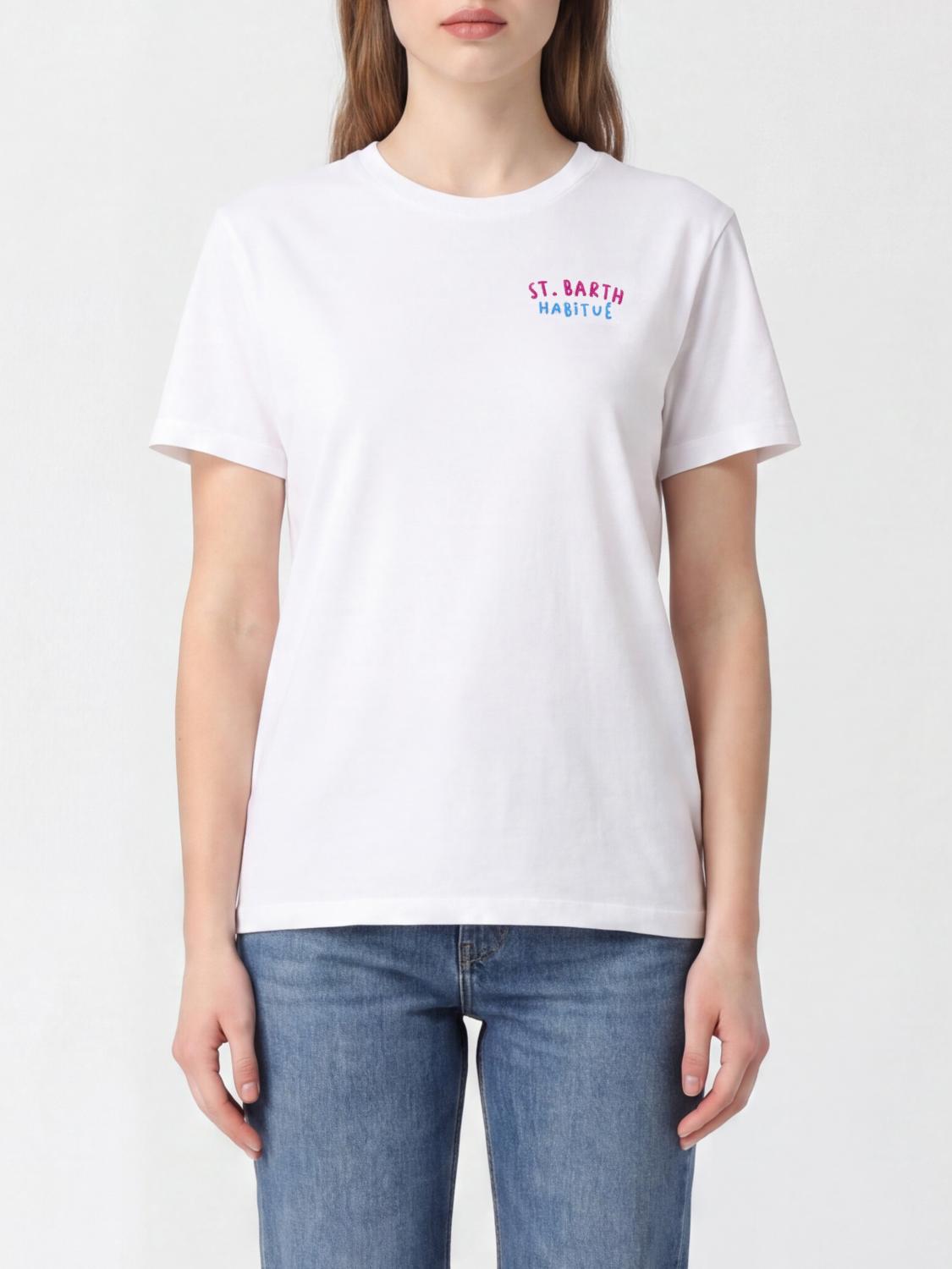 Mc2 Saint Barth Crewneck Cotton T-shirt with Graphic Print and Logo