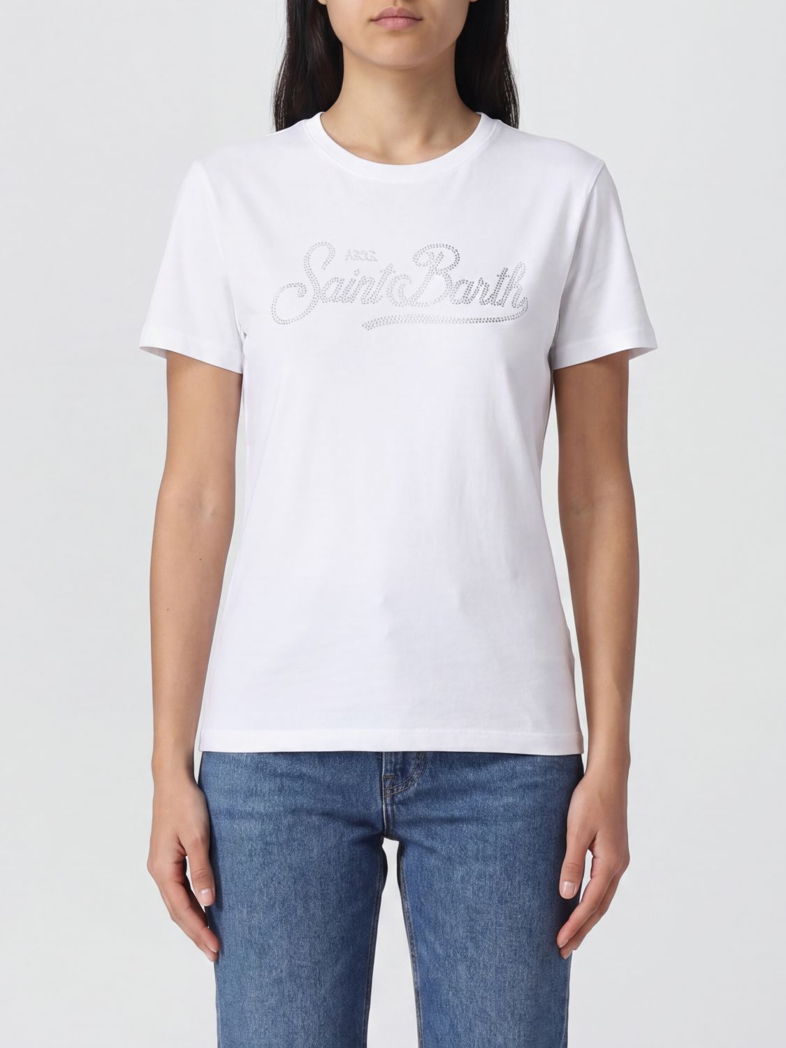 Mc2 Saint Barth Crewneck Cotton T-shirt with Graphic Print and Logo · XS