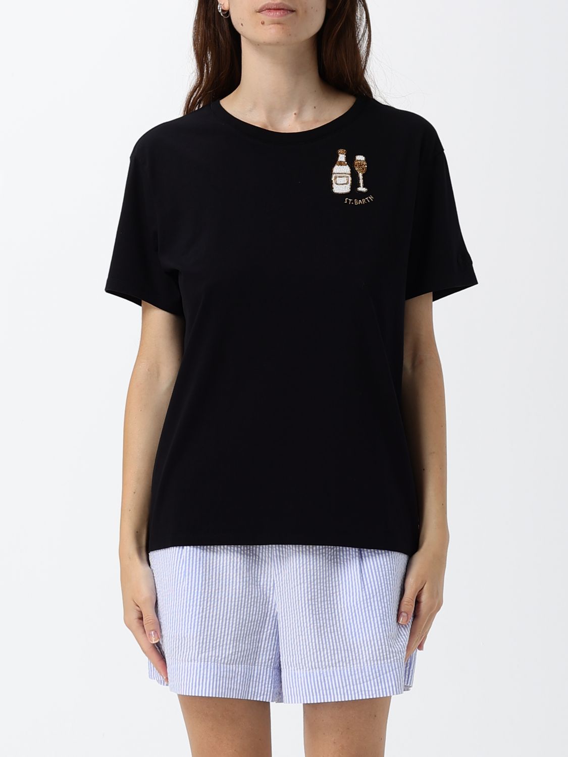 MC2 SAINT BARTH Baumwoll-T-Shirt mit Rundhalsausschnitt, Grafikdruck und Logo