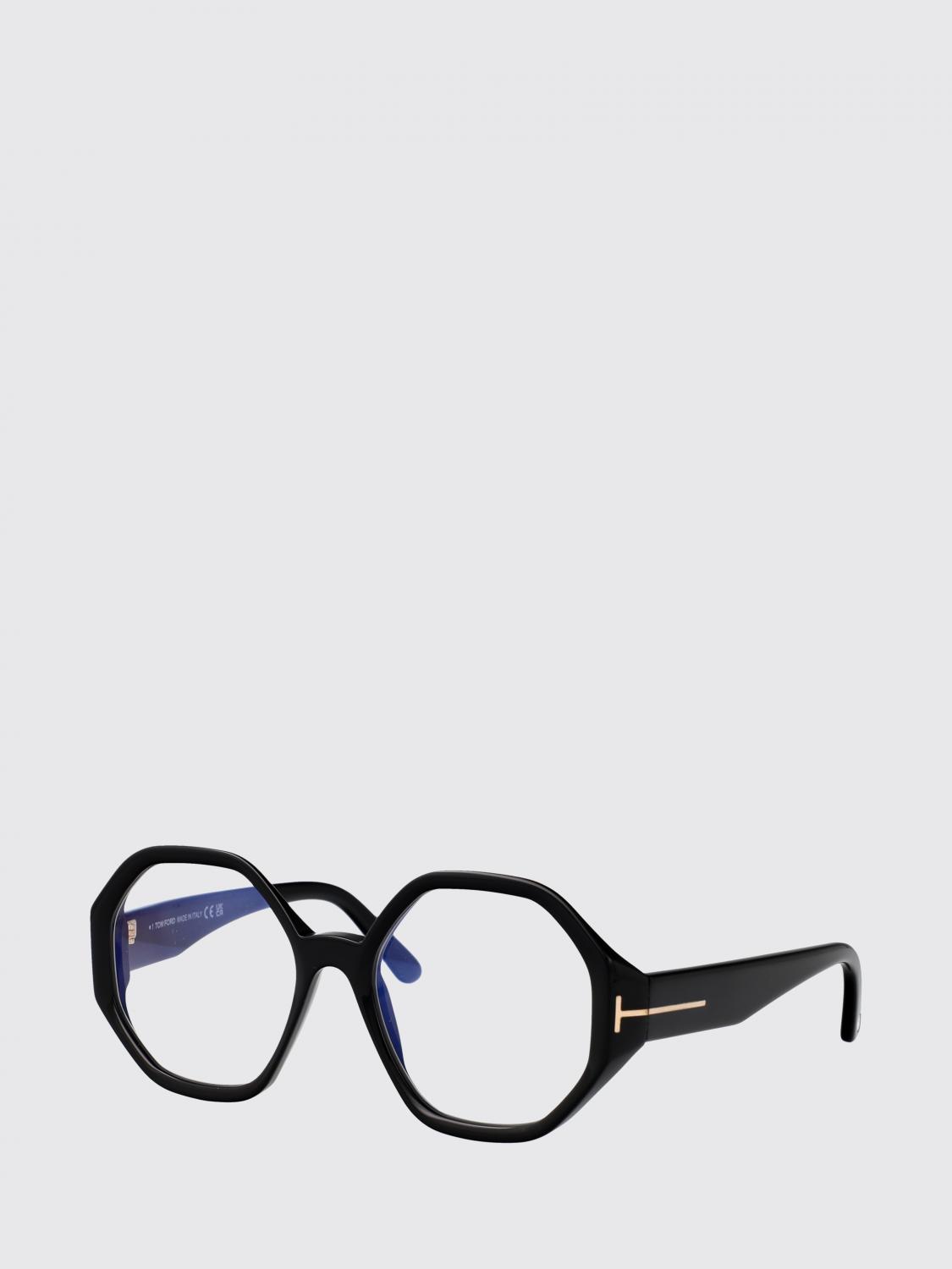 TOM FORD Irregular Acetate Eyeglasses with T Logo Detail　TOM FORD イレギュラー アセテート メガネ T ロゴ ディテール TOM