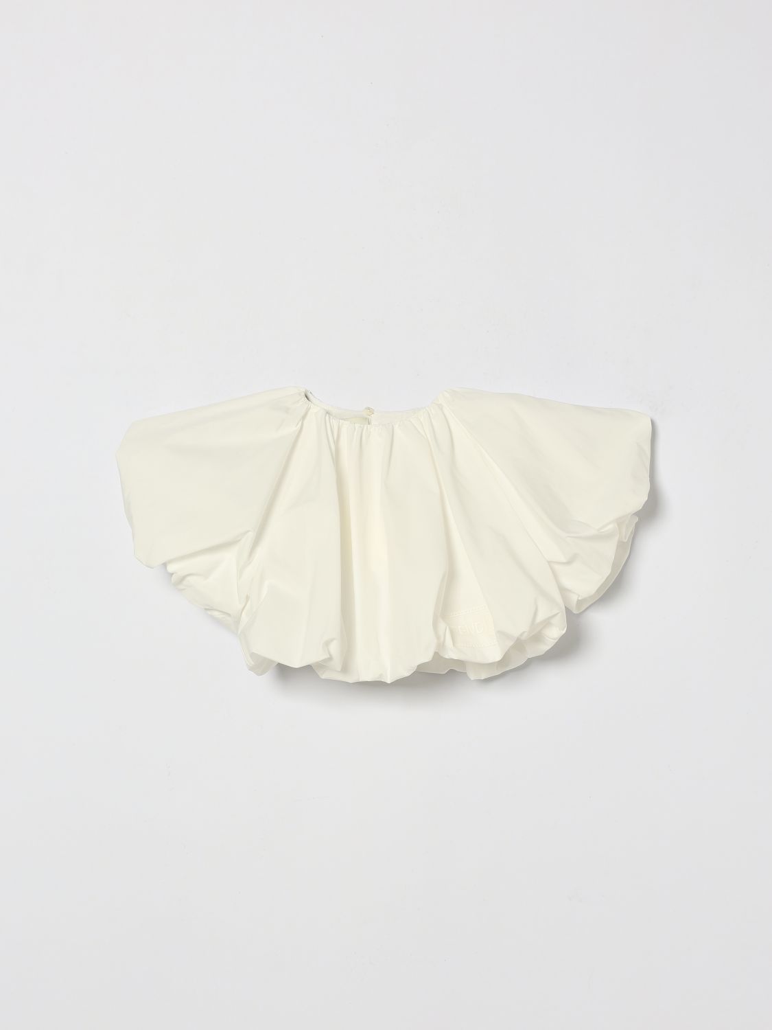 FENDI Top corto in popeline di cotone drappeggiato