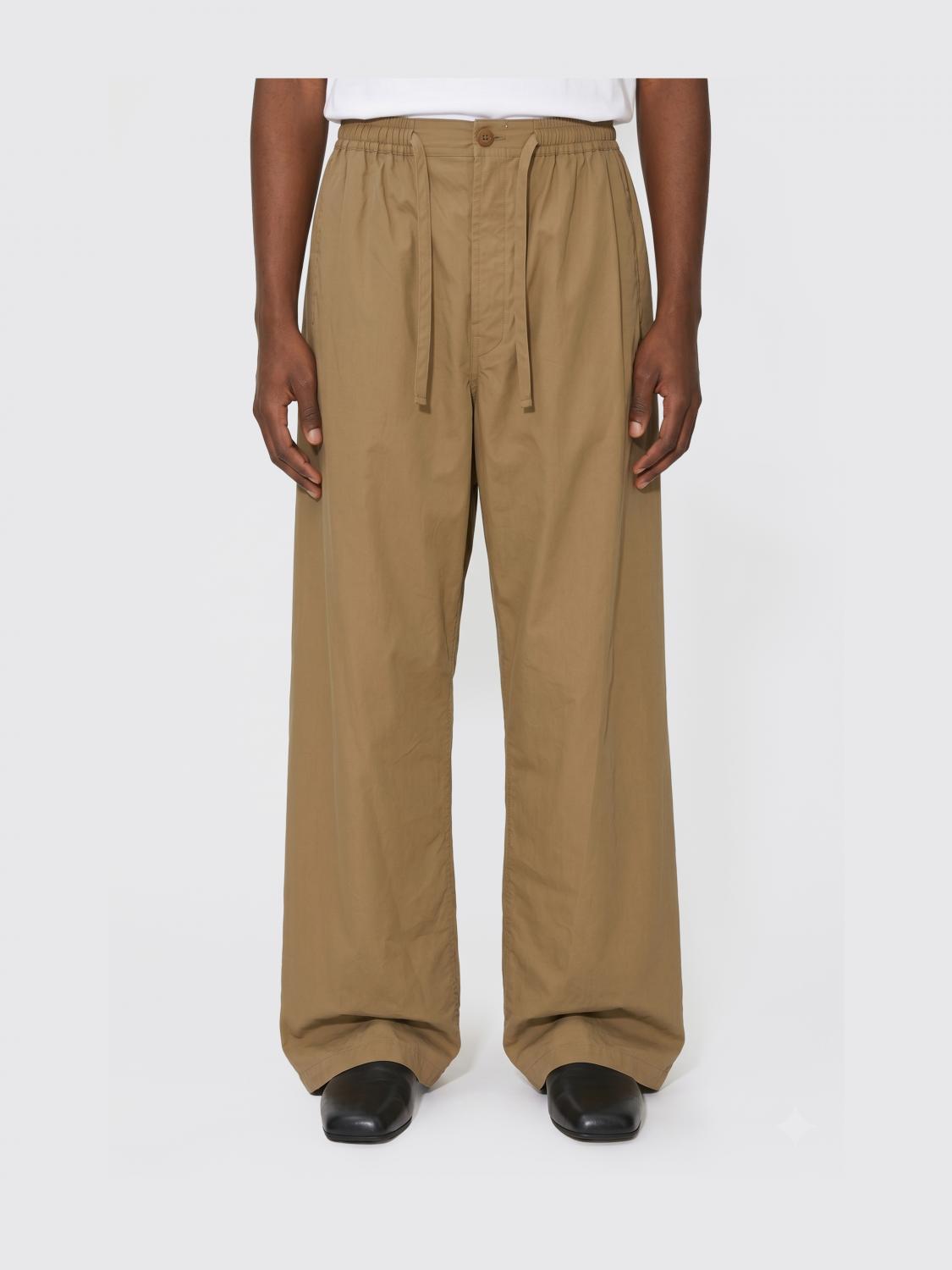 Lemaire LEMAIRE Wide-Leg Cotton Trousers with Drawstring Waist and Slash Pockets　LEMAIRE ドローストリングウエストとスラッシュポケット付きワイドレッグコットンパンツ