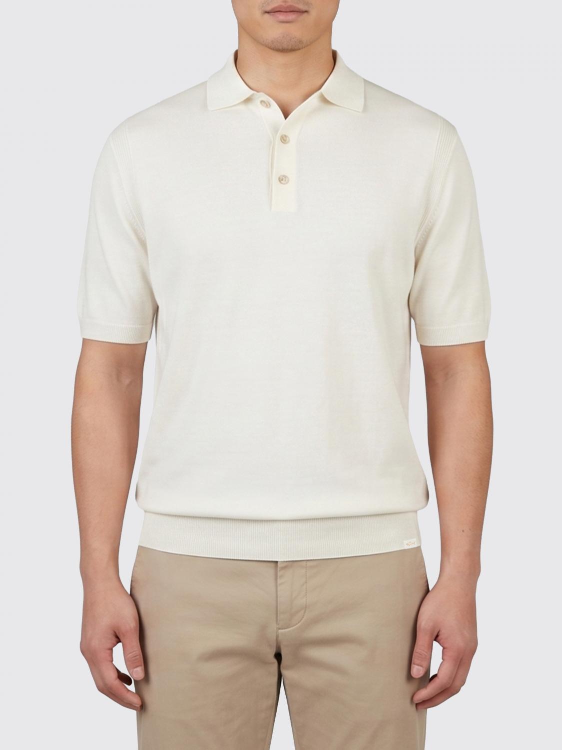 PAUL & SHARK Polo Shirt Men color Butter