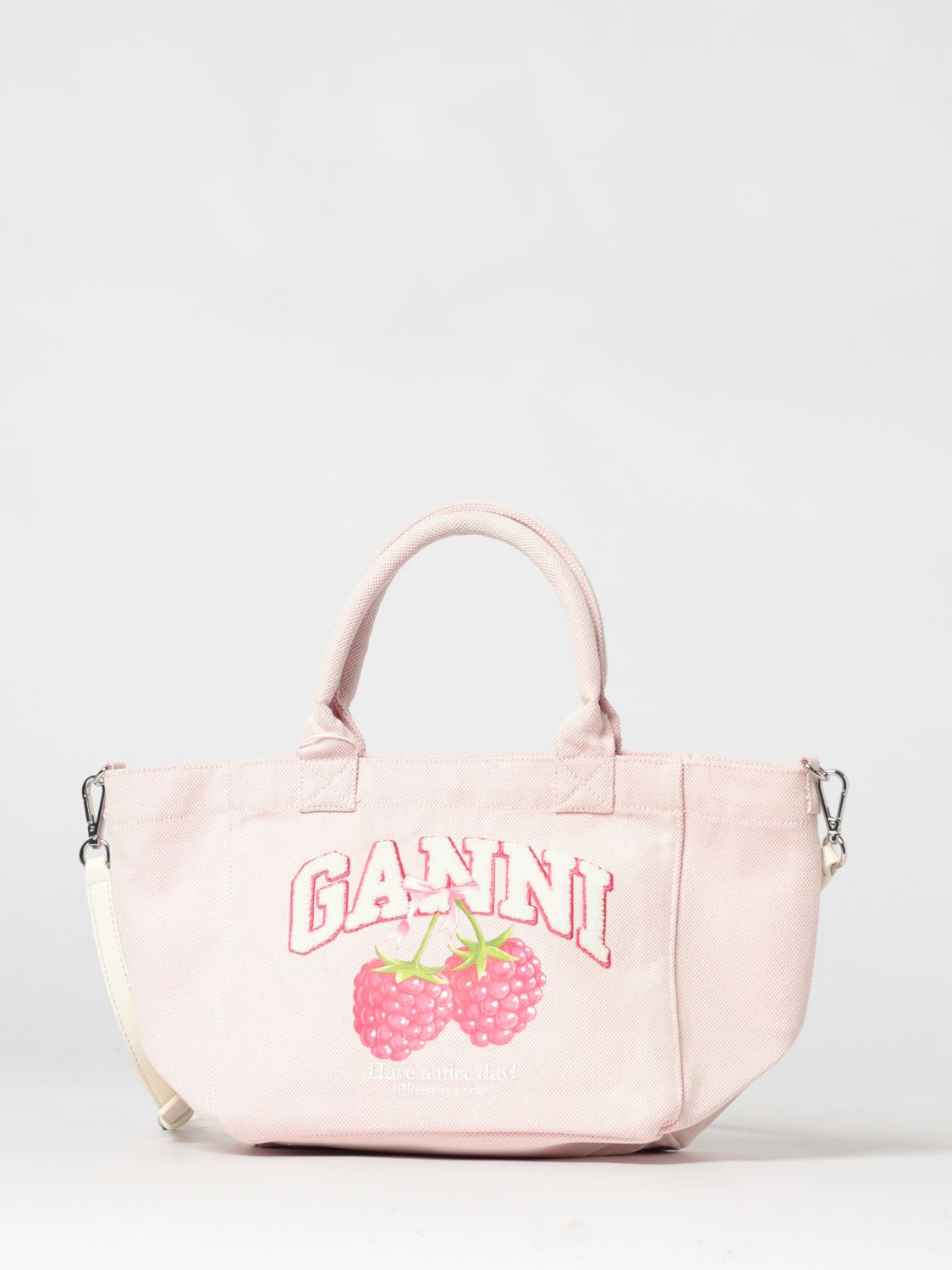 GANNI Recycled Cotton Canvas Mini Bag with Top Handles　GANNI リサイクル コットン キャンバス ミニバッグ トップハンドル付き GANNI