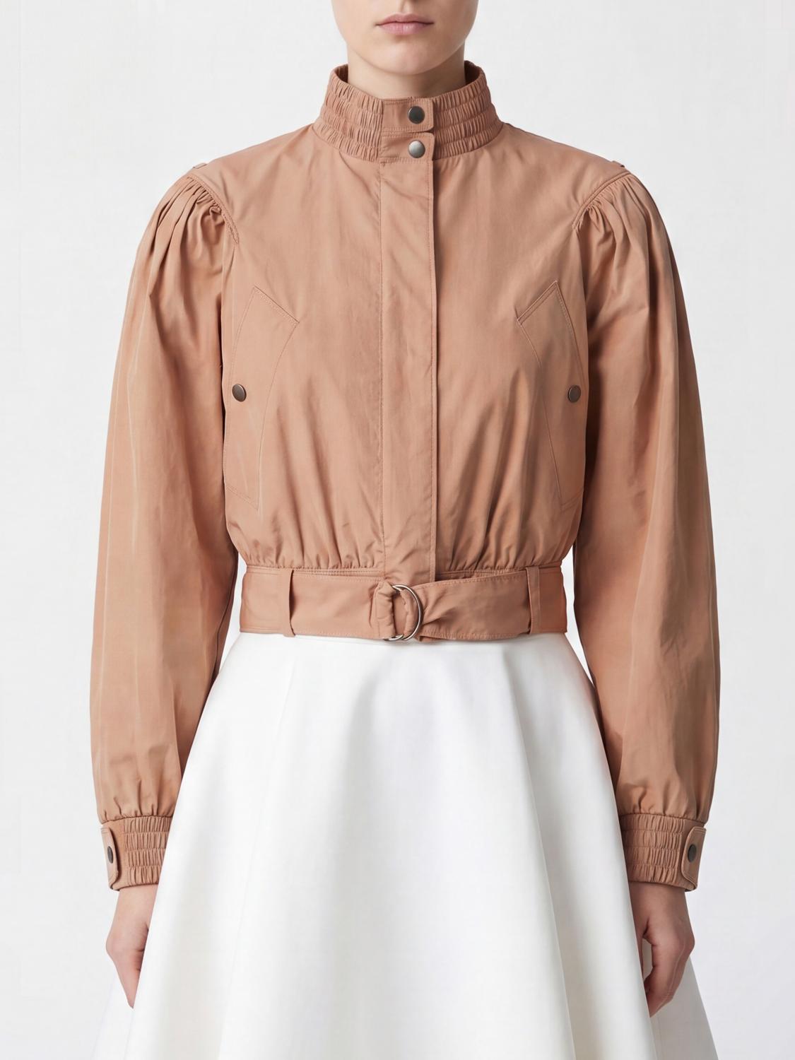 CHLOÉ Bomber crop in popeline di cotone biologico
