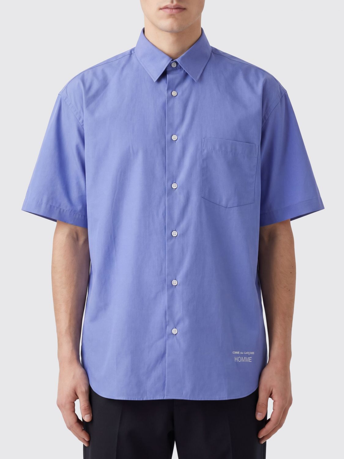 COMME DES GARÇONS Short-Sleeved Cotton Shirt with Dropped Shoulders　COMME DES GARÇONS ドロップショルダー半袖コットンシャツ COMME
