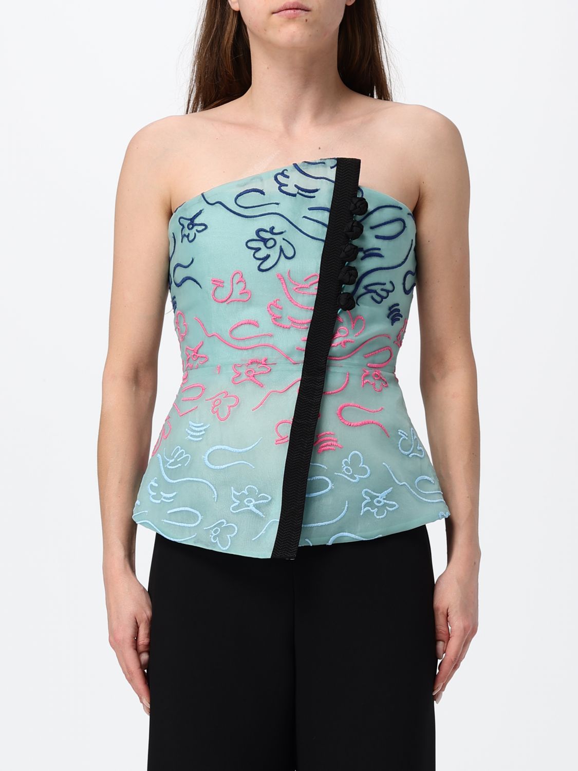 EMPORIO ARMANI Top a corsetto ricamato